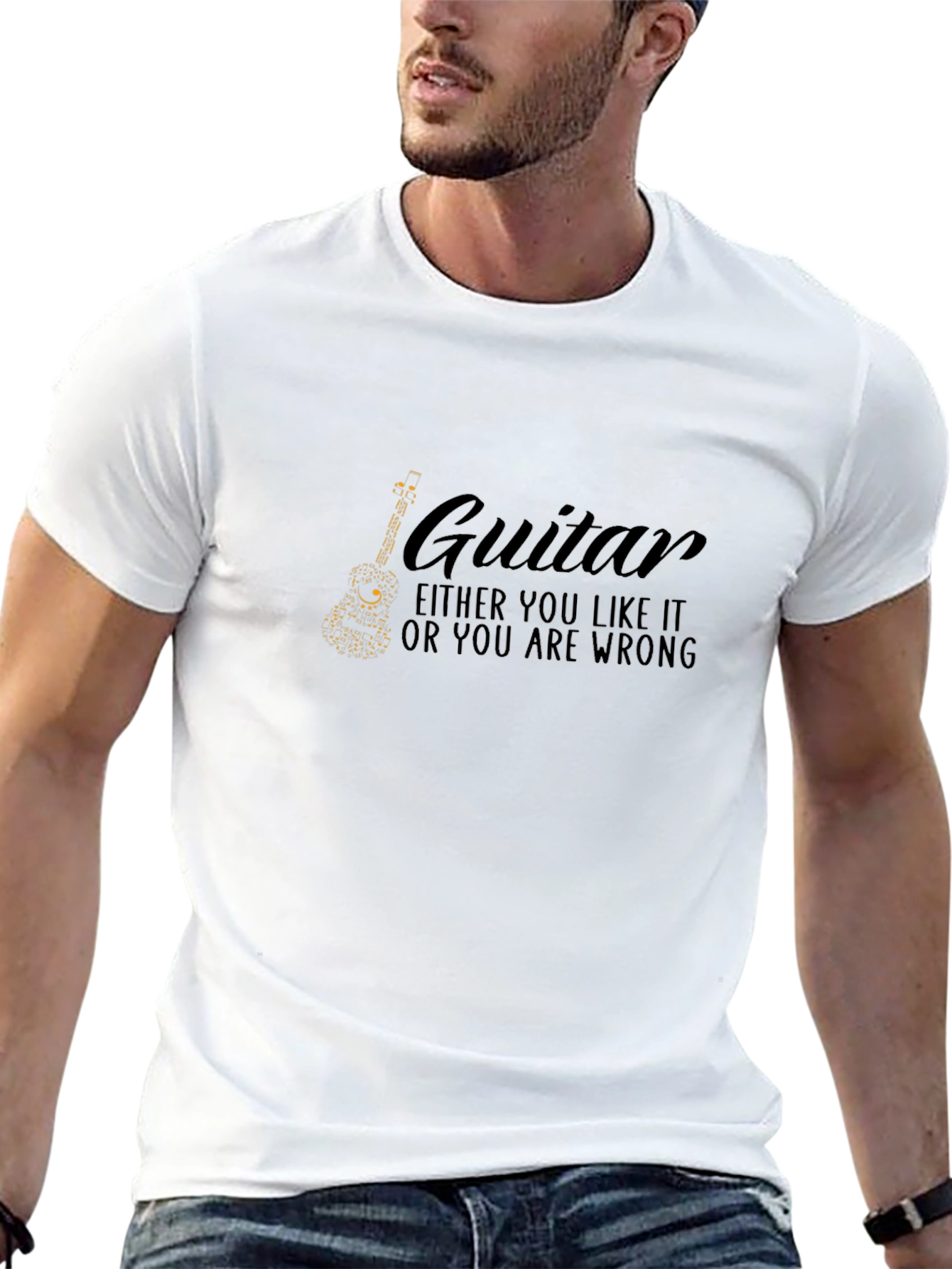 Guitar Lover Black T-Shirt - Either You Like it!