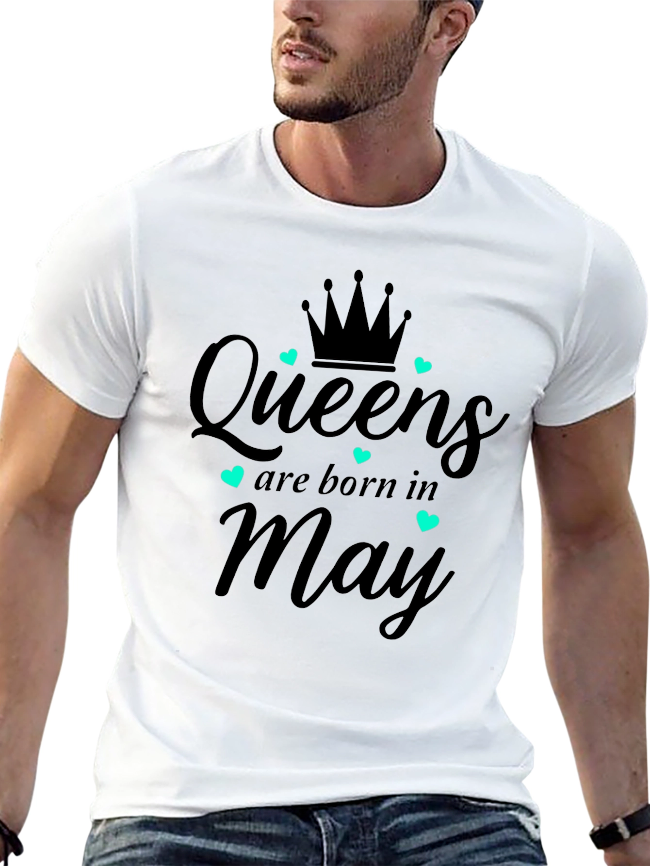 Queens Born in May Black Graphic T-Shirt