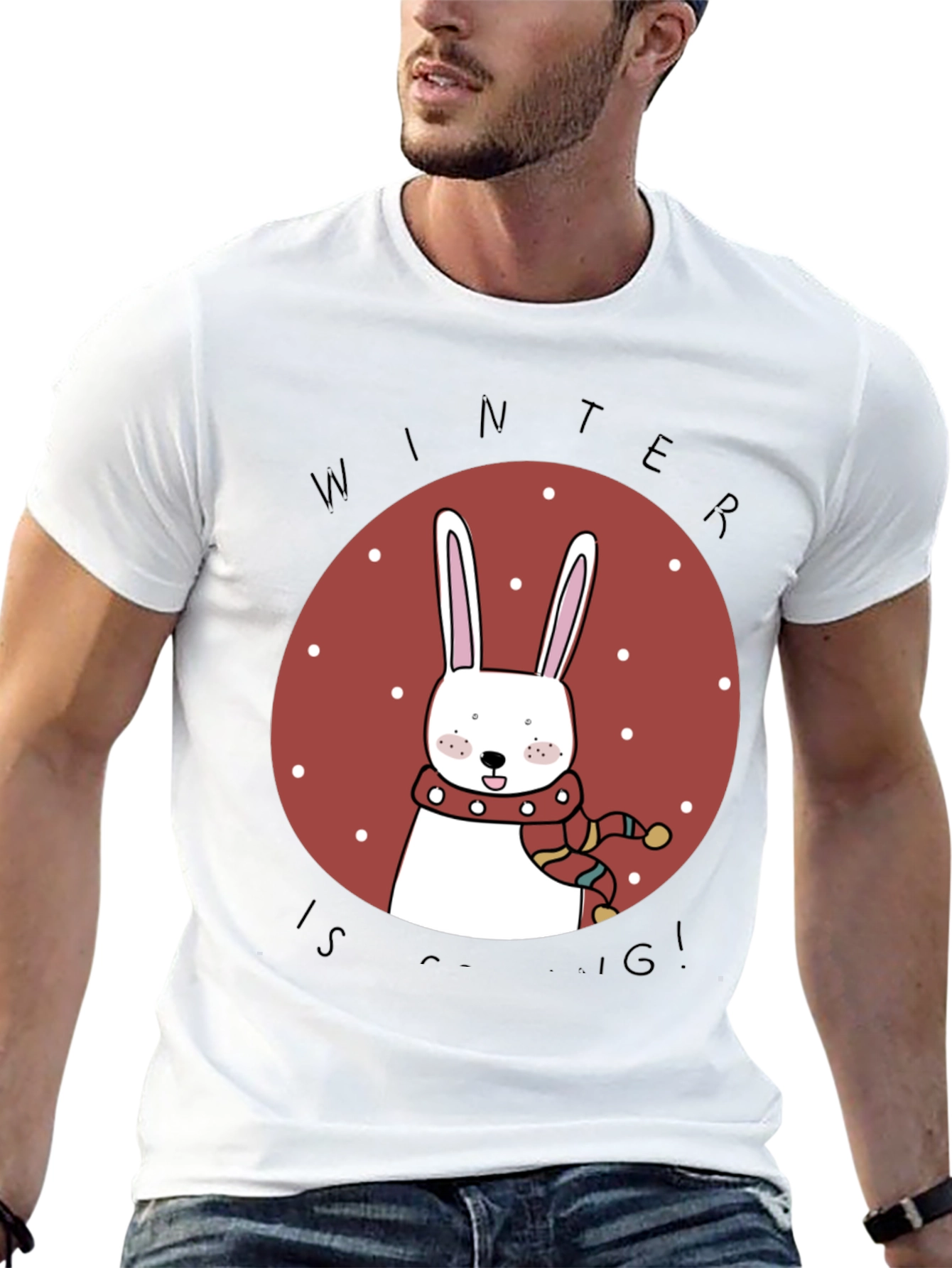 Winter Bunny T-Shirt - Cozy Holiday Style