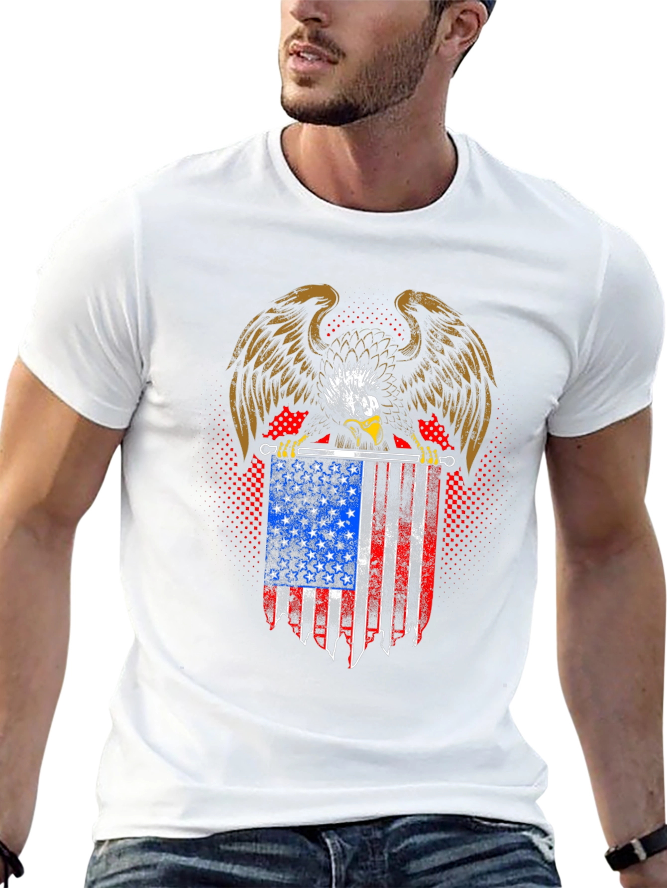 American Eagle USA Flag T-Shirt Patriotic