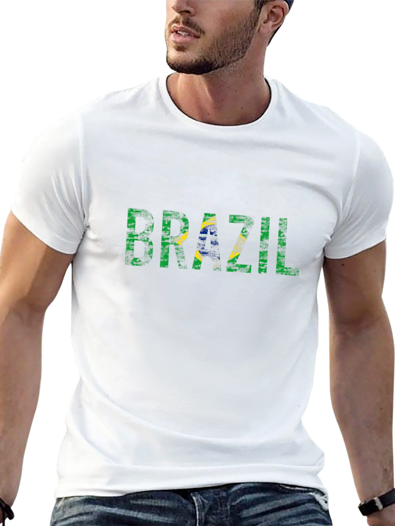 Brazil Flag Graphic Tee - Black T-Shirt