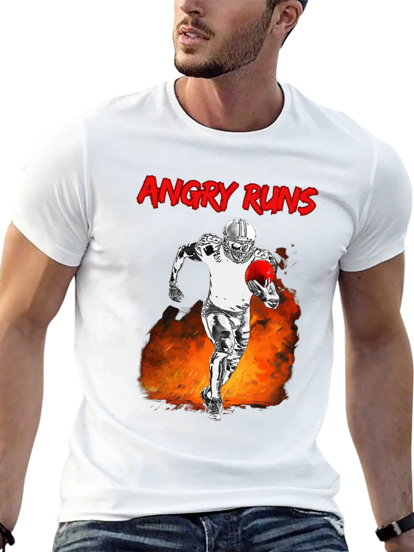 Angry Runs Football Graphic T-Shirt