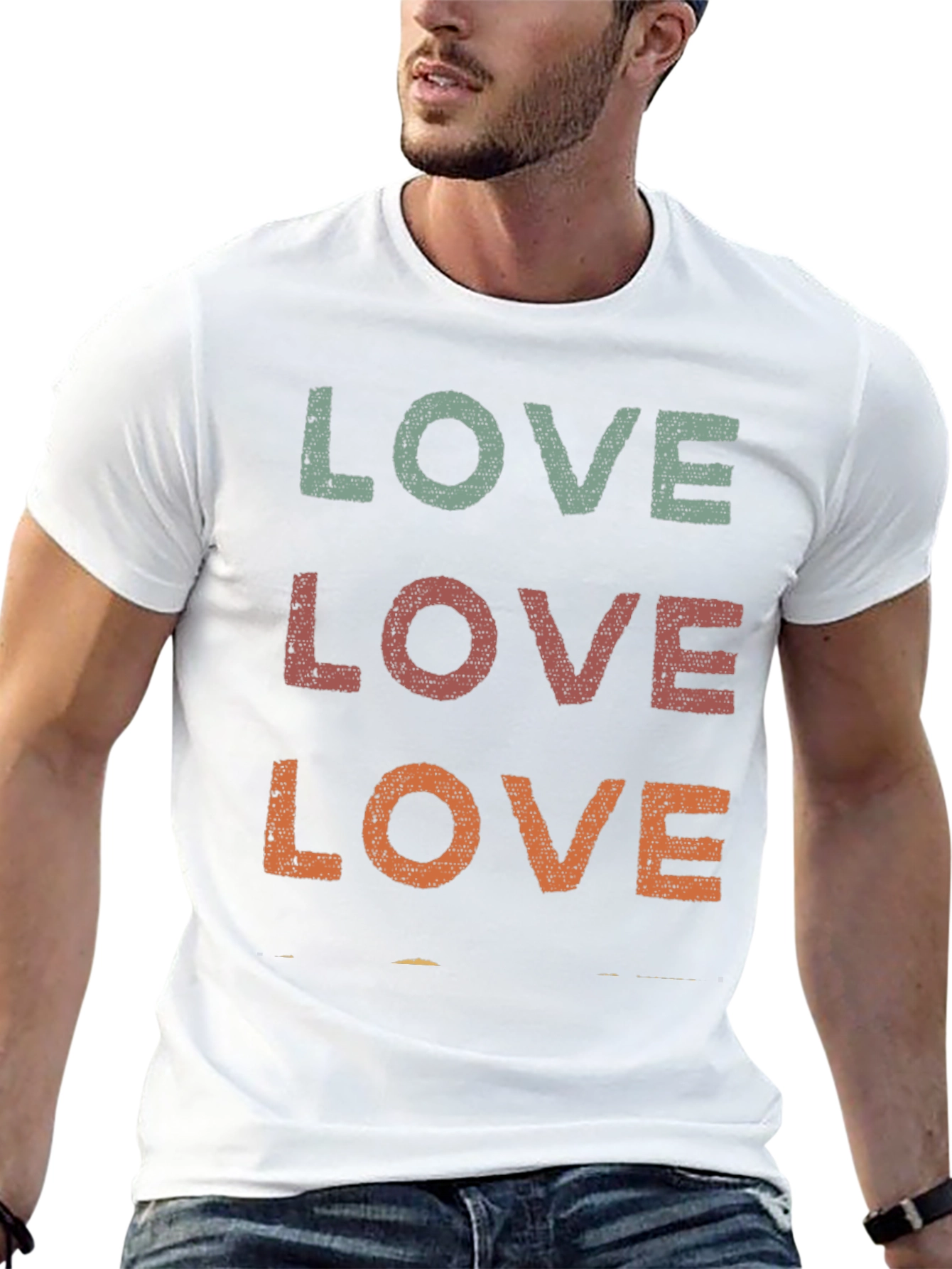 Retro LOVE Graphic Tee - Distressed Print
