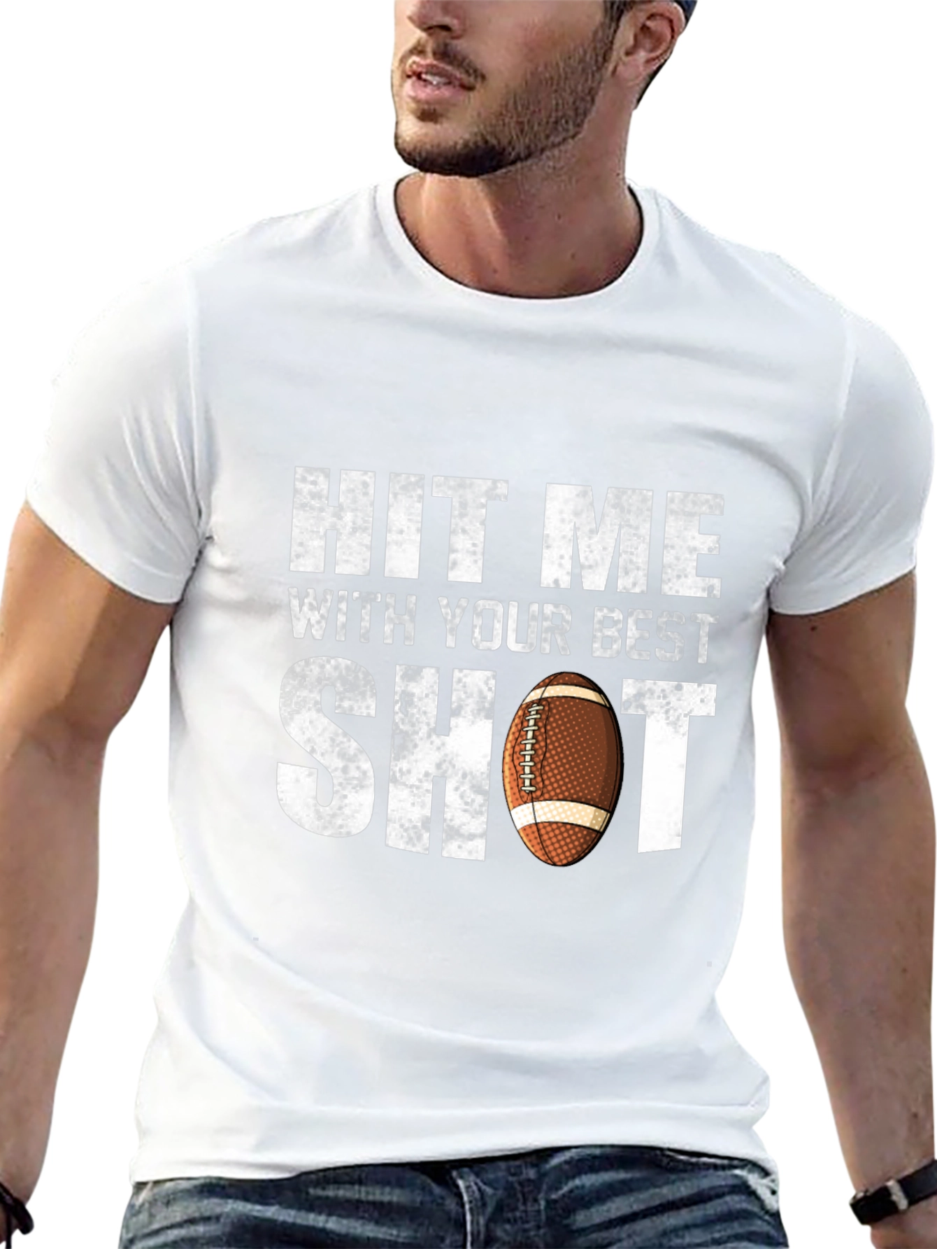 Hit Me With Your Best Shot Football T-Shirt