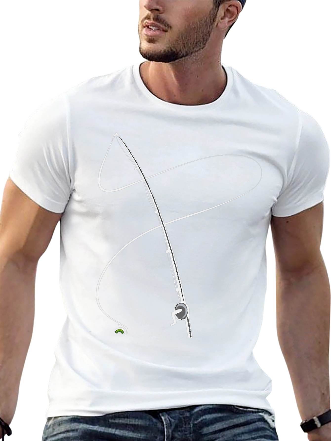 Fishing Rod Graphic Tee - Stylish Angler Apparel