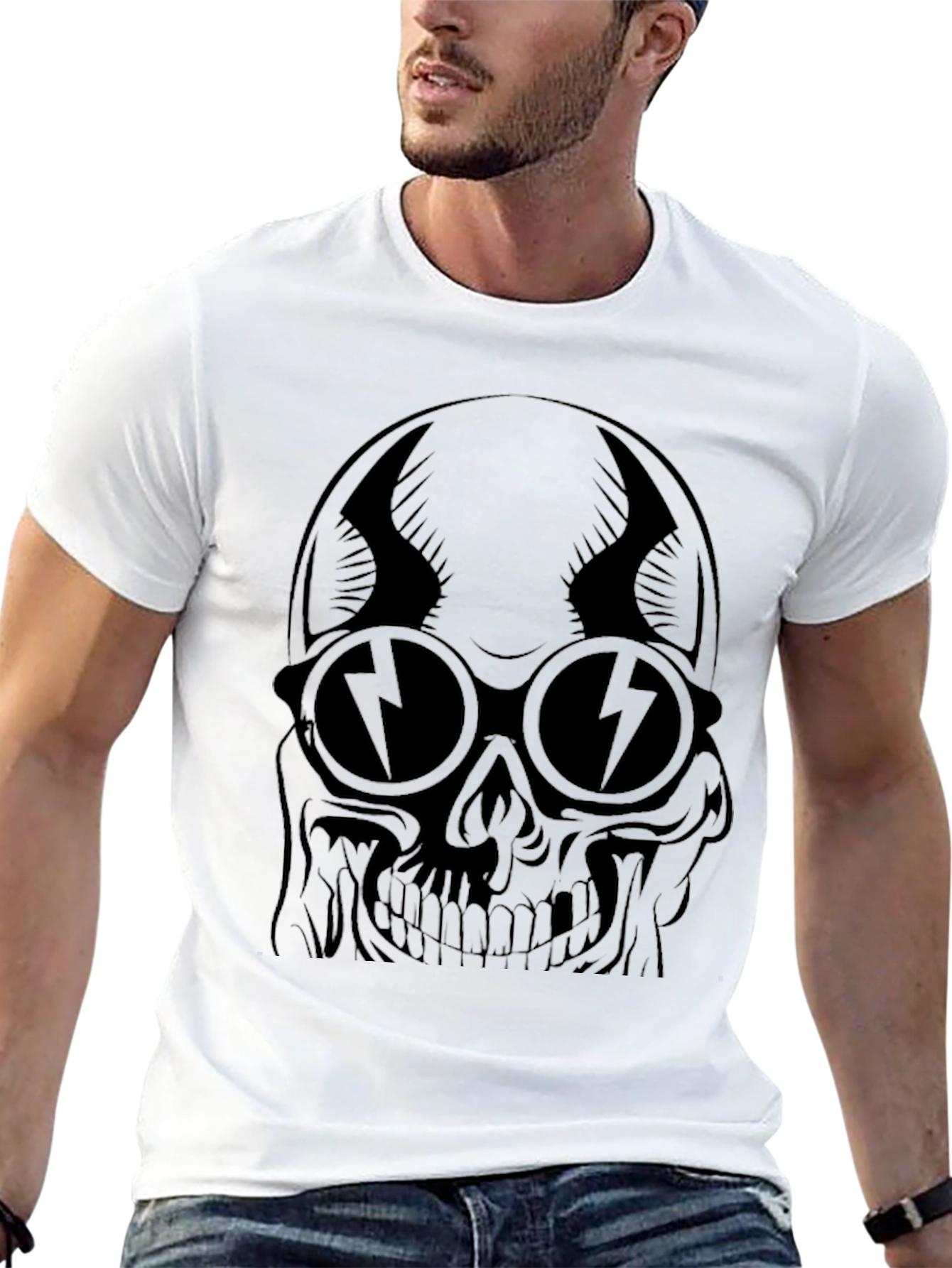 Skull with Sunglasses Graphic Tee