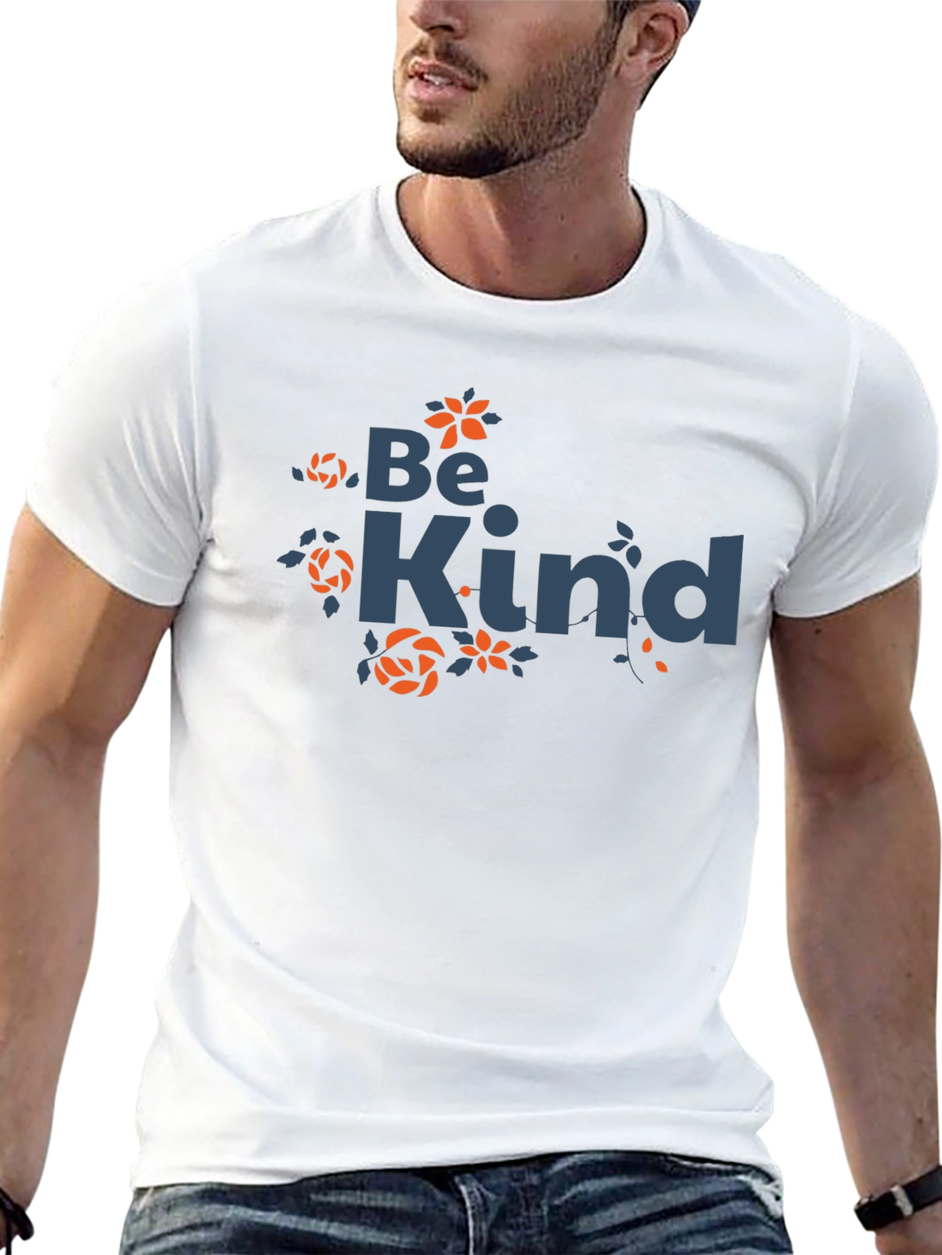 Be Kind Graphic Tee - Trendy Floral Design