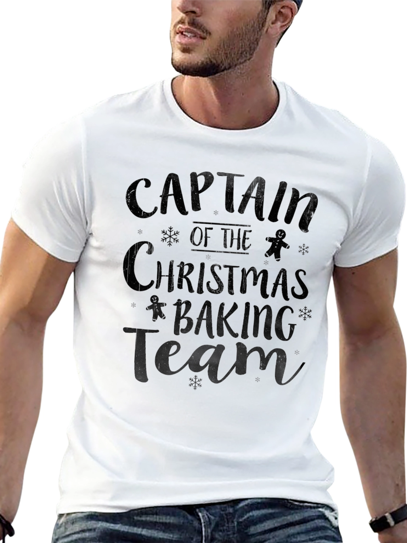 Captain Christmas Baking Team Black T-Shirt