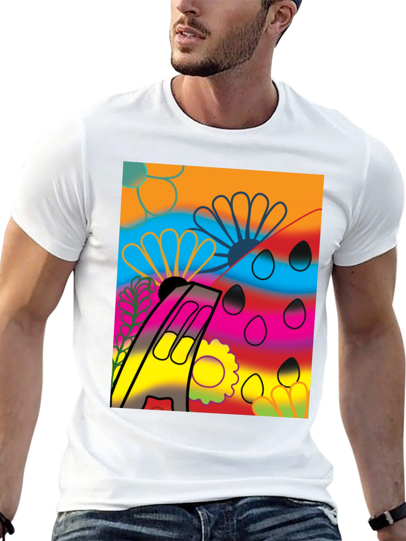 Abstract Floral Graphic Tee - Modern Art Shirt