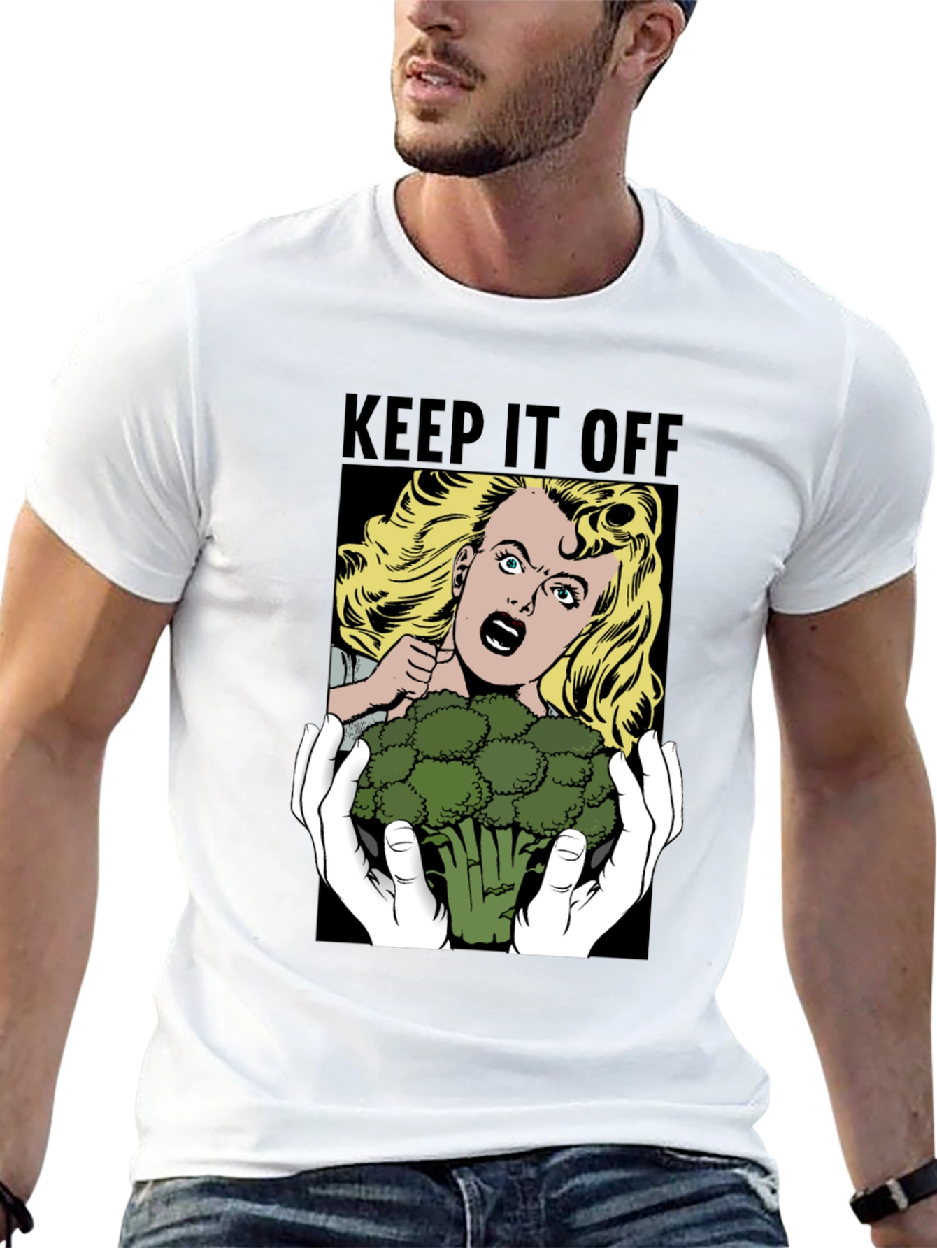 Keep It Off Broccoli T-Shirt Funny Vegan Tee