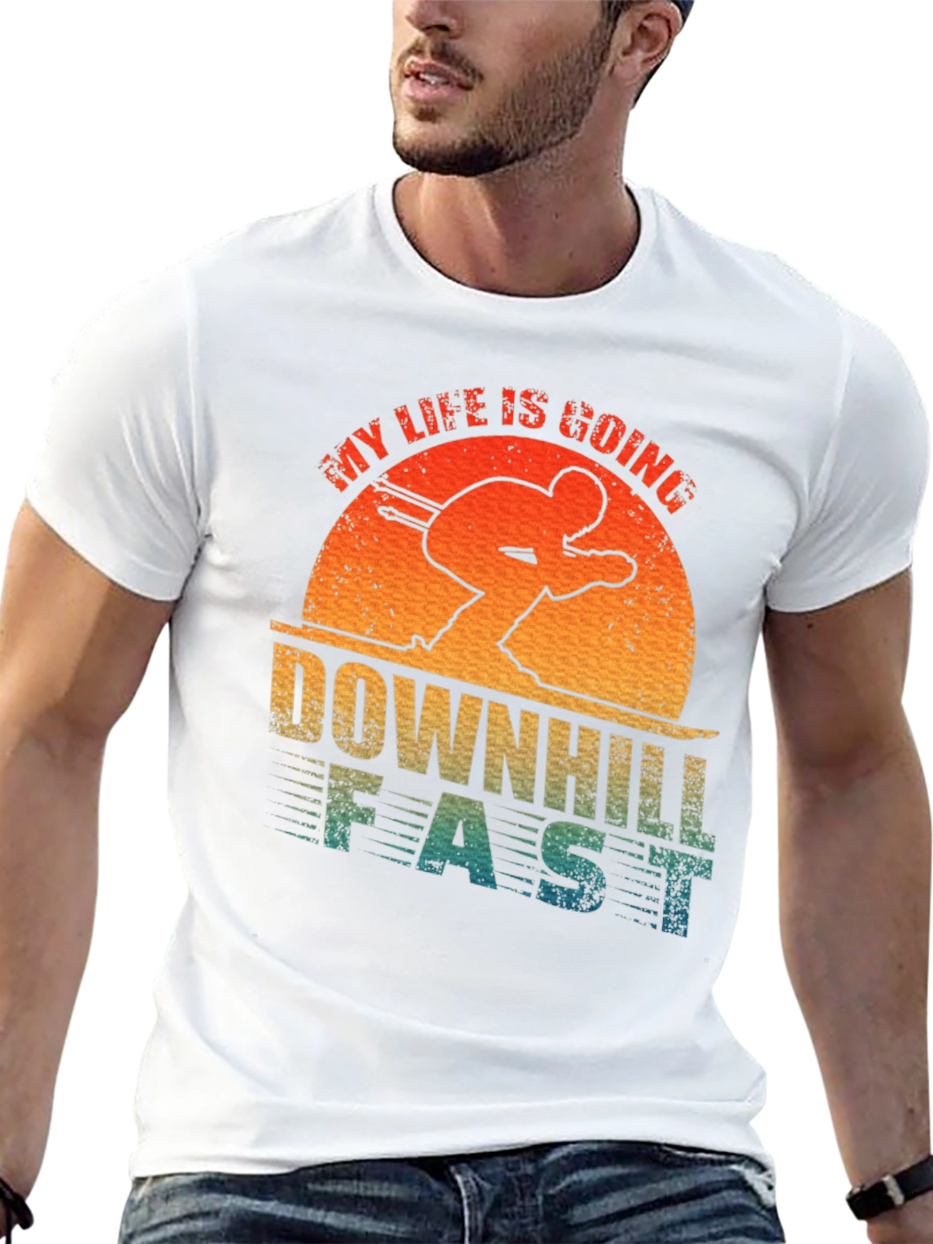 Downhill Fast Skiing Graphic Tee