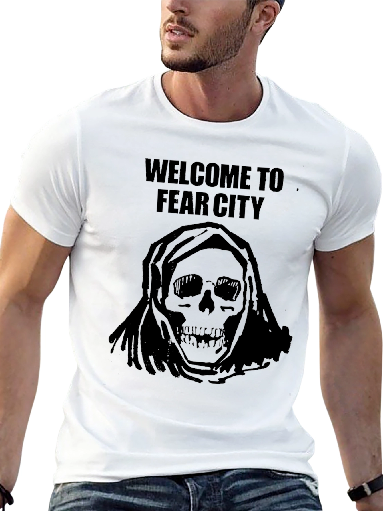 Fear City Skull T-Shirt - Mens Graphic Tee