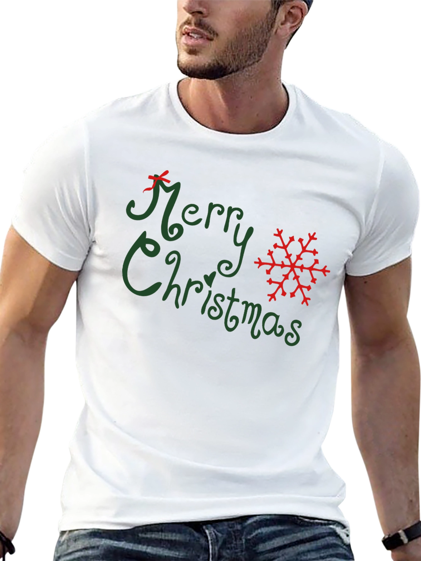 Merry Christmas Graphic Tee - Holiday Festive Shirt