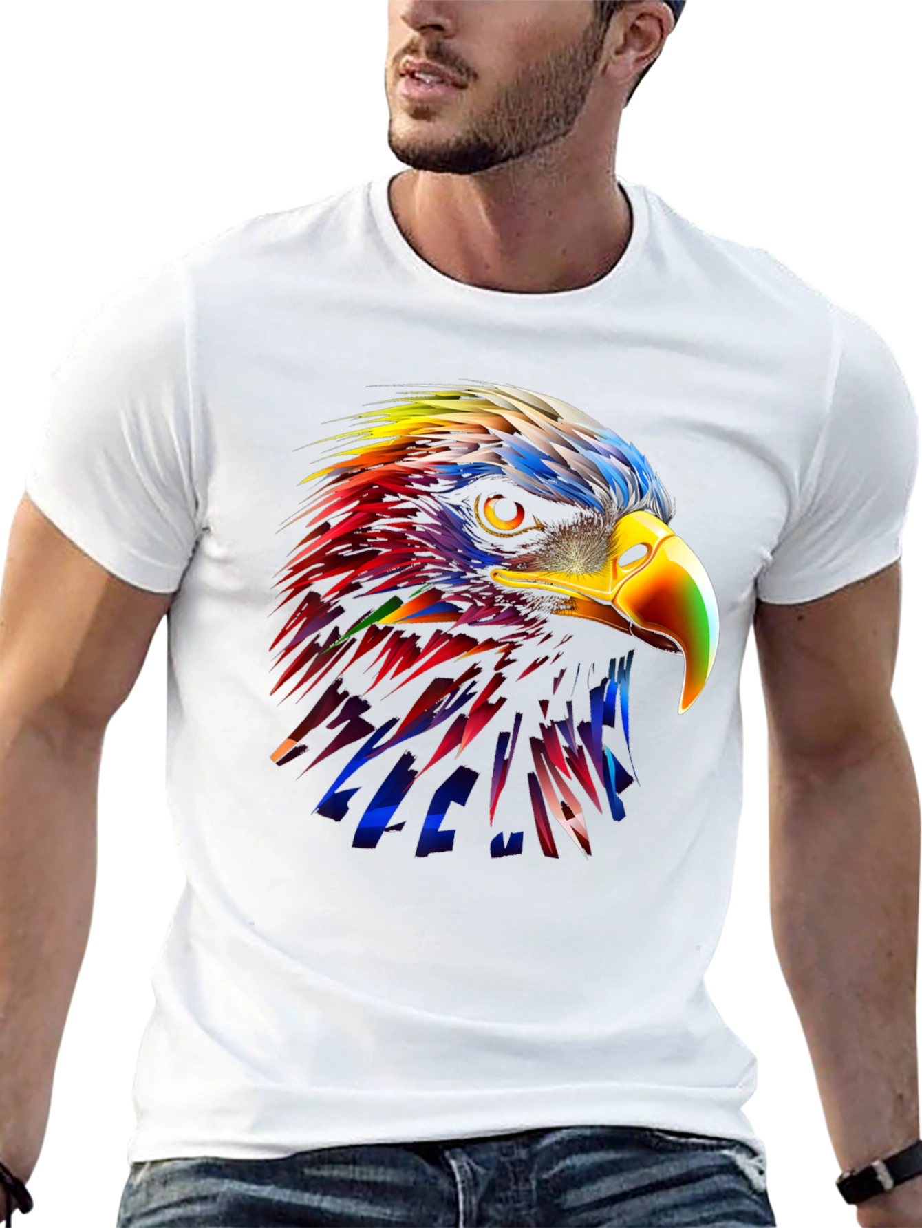 Vibrant Eagle Graphic T-Shirt - Bold Artistic Design