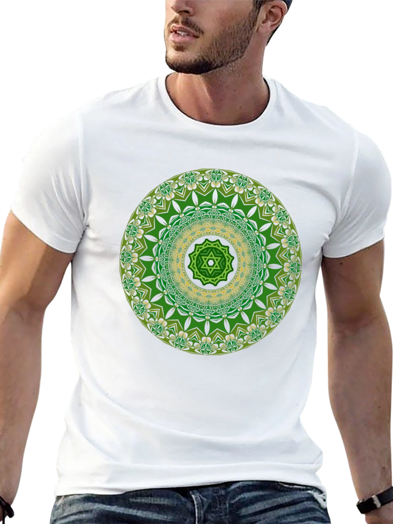 Green Mandala Graphic Print Tee