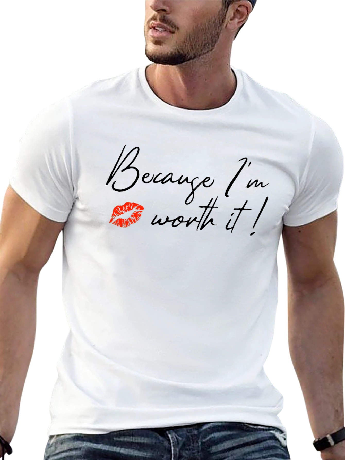 Because Im Worth It! Black Graphic Tee
