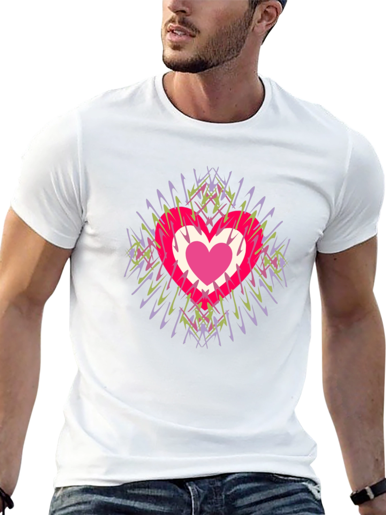 Heart Burst Graphic Tee - Stylish Comfort