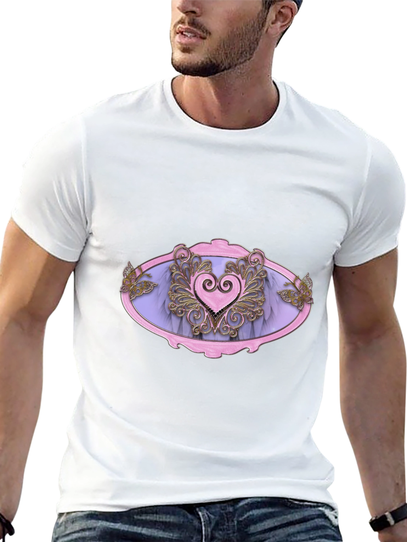 Gothic Heart T-Shirt - Pink & Purple Love Design