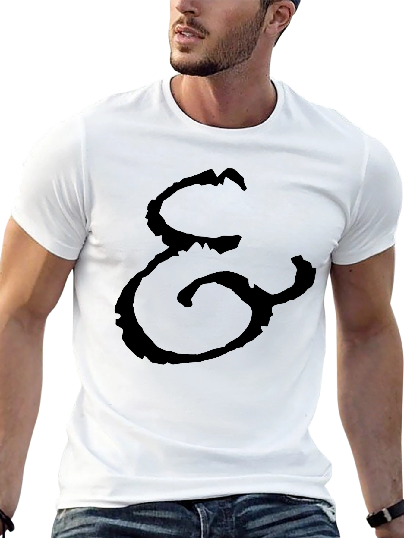 Black T-Shirt with Abstract Print