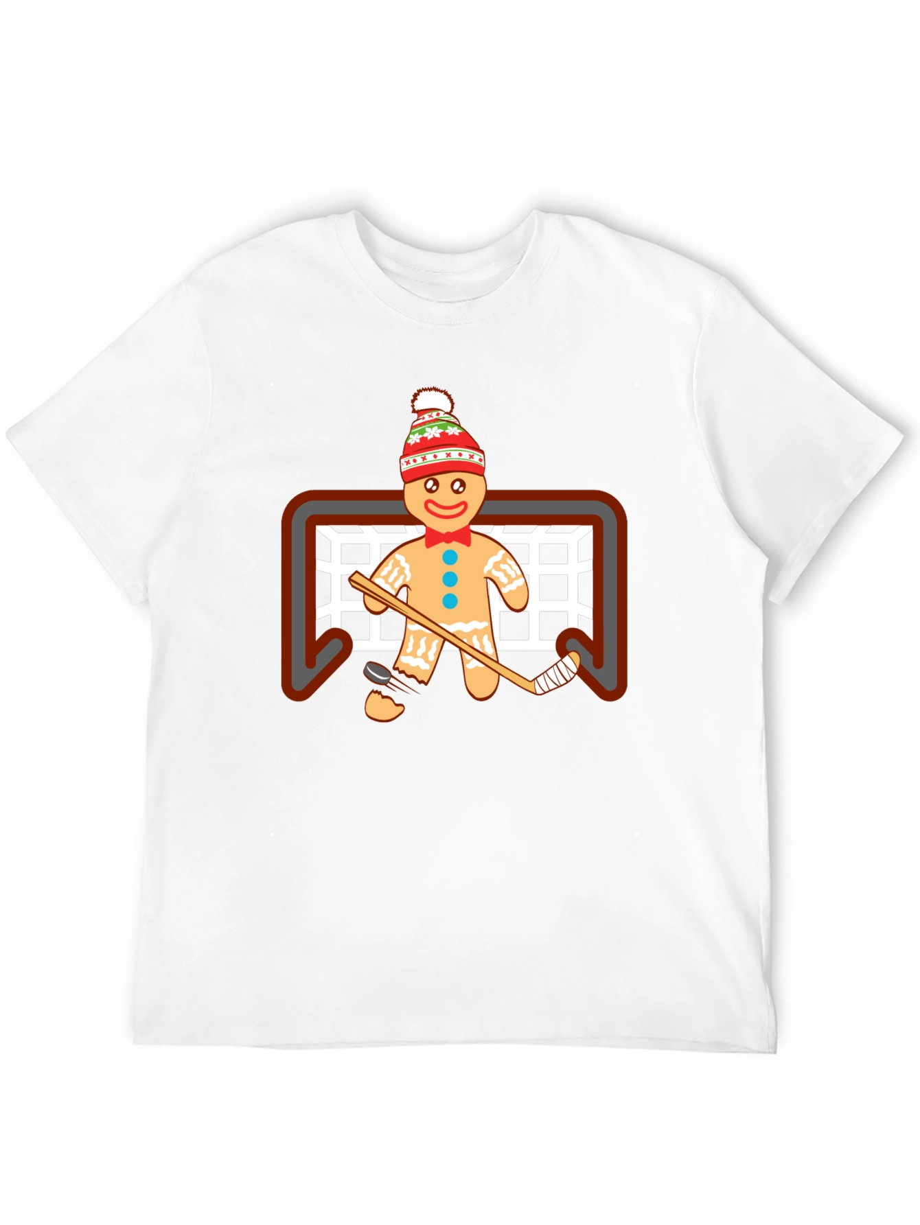 Gingerbread Hockey T-Shirt - Holiday Fun!