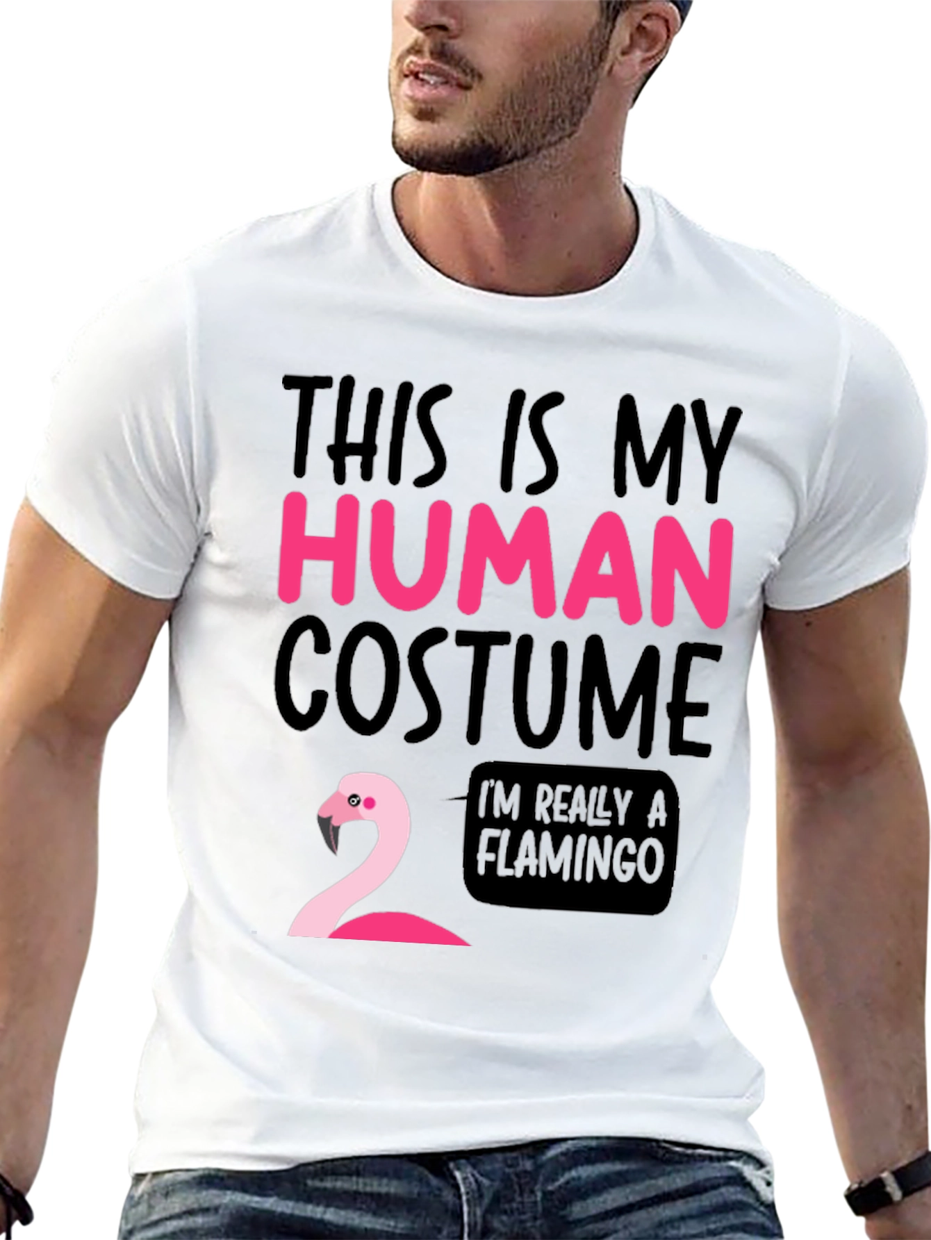 Funny Human Costume Flamingo T-Shirt