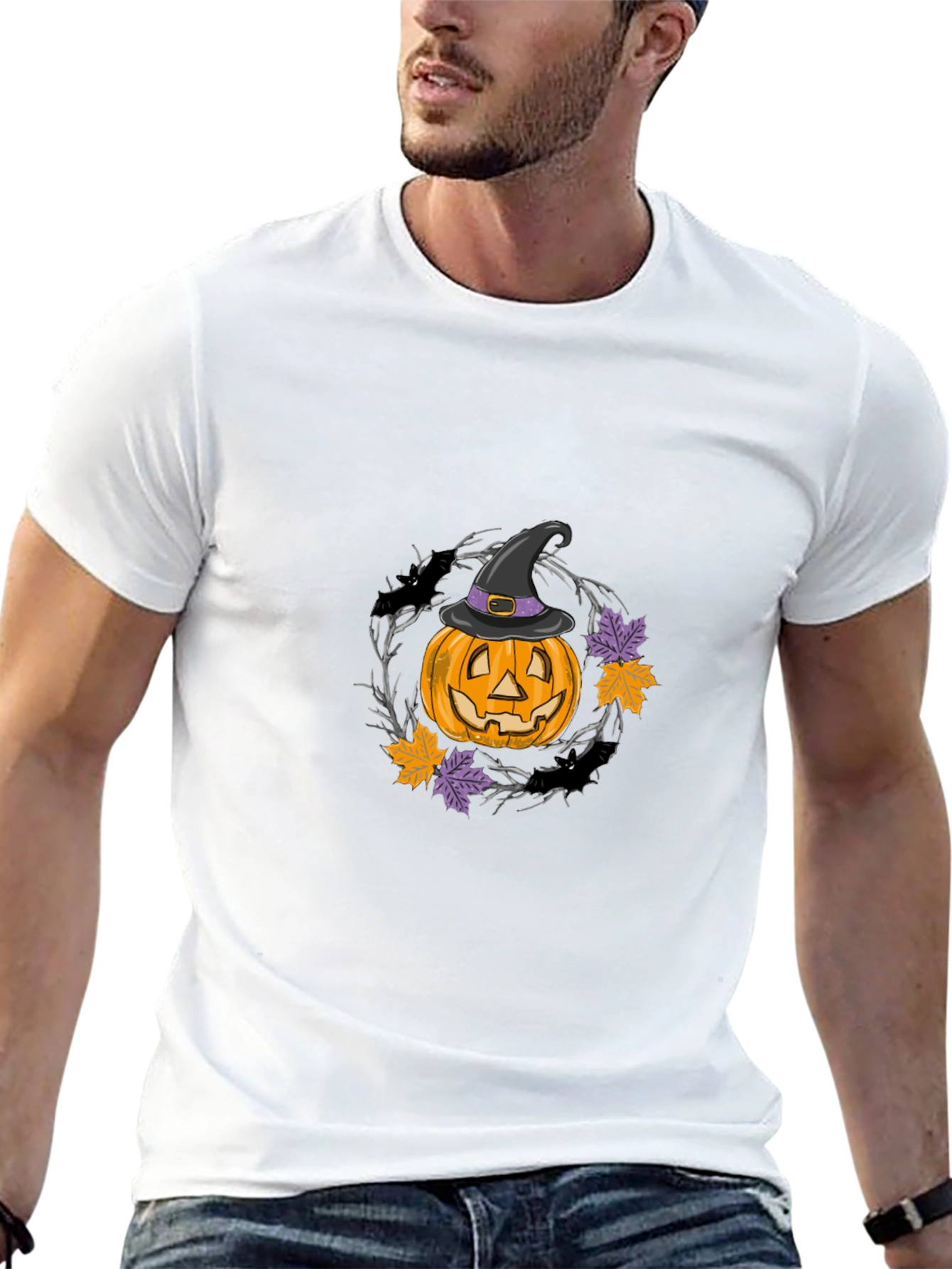 Halloween Pumpkin with Witch Hat T-Shirt