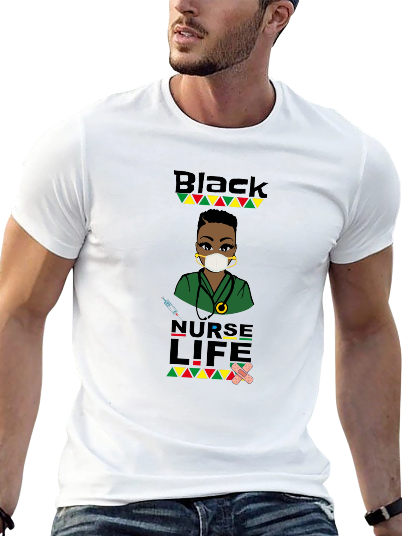 Black Nurse Life Graphic T-Shirt
