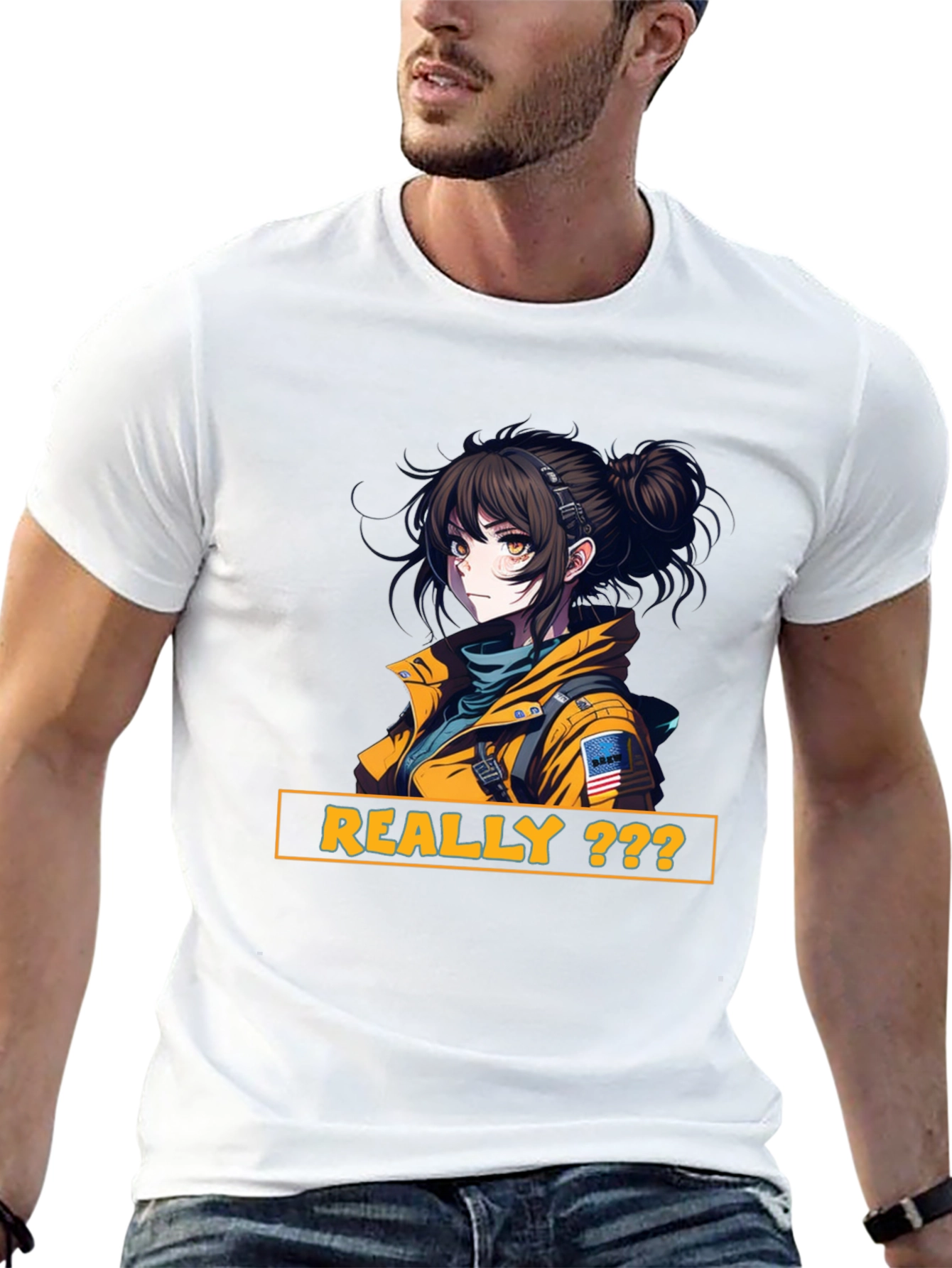 Anime Girl Graphic Print T-Shirt - Really???