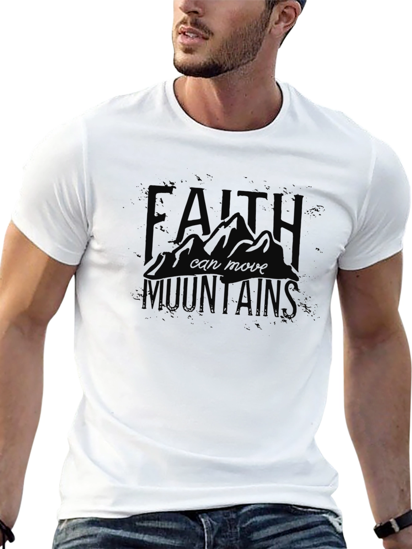 Faith Can Move Mountains Black T-Shirt