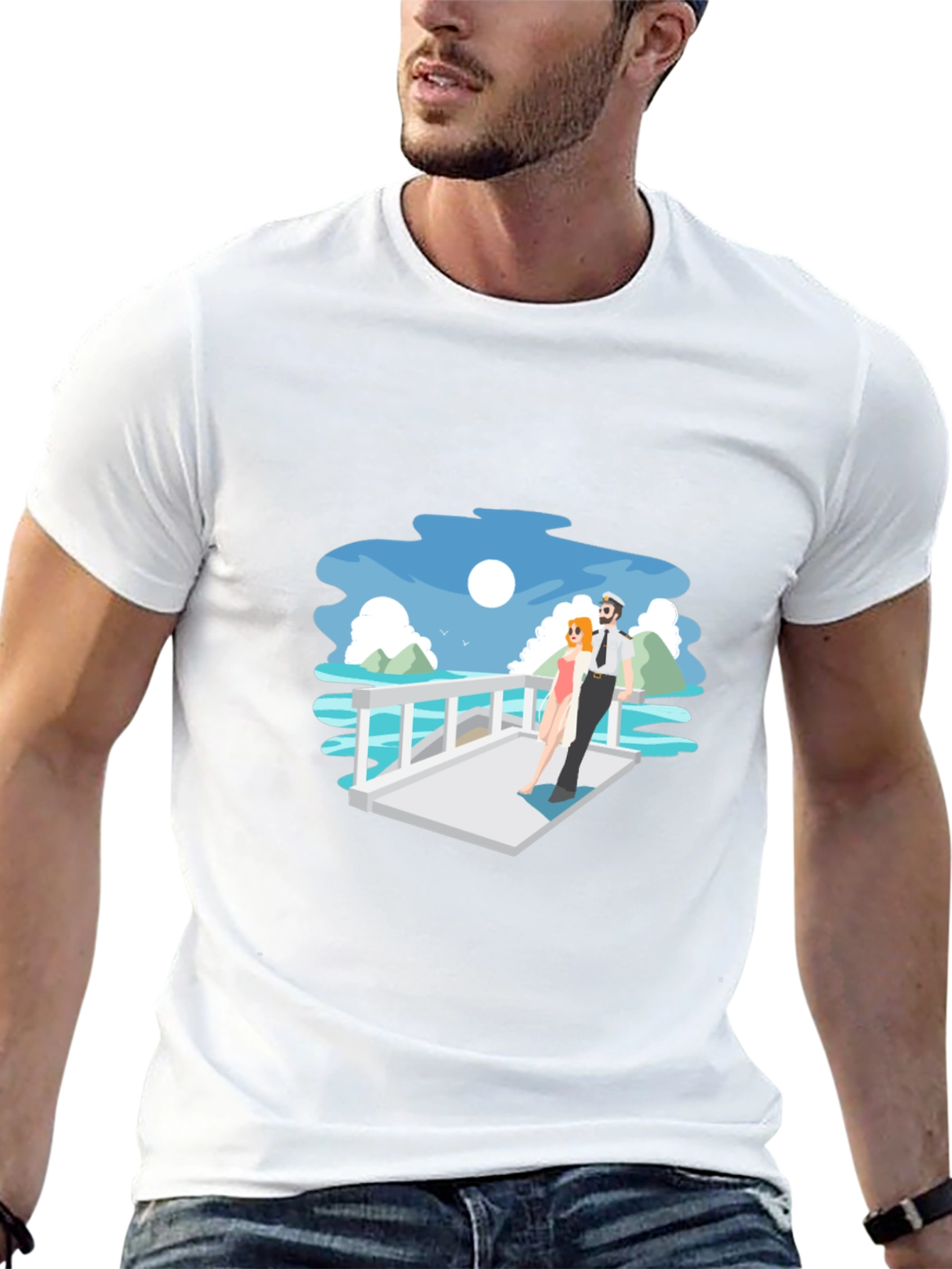 Cartoon Couple Black T-Shirt