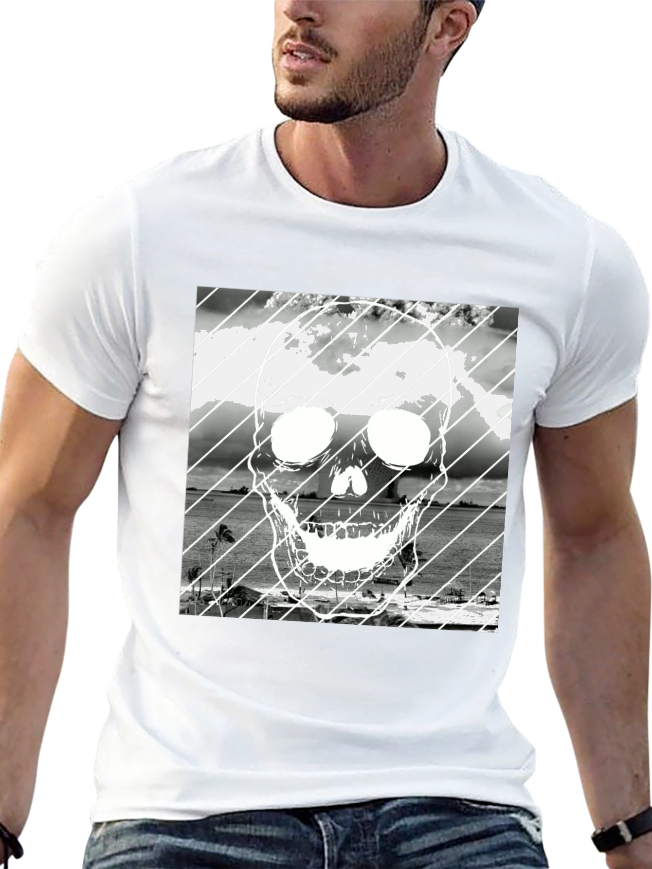 Skull Beach Black T-Shirt