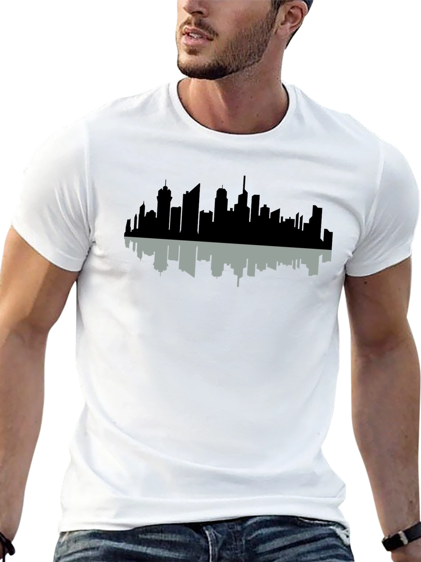 Cityscape Reflection Tee - Modern Graphic Print