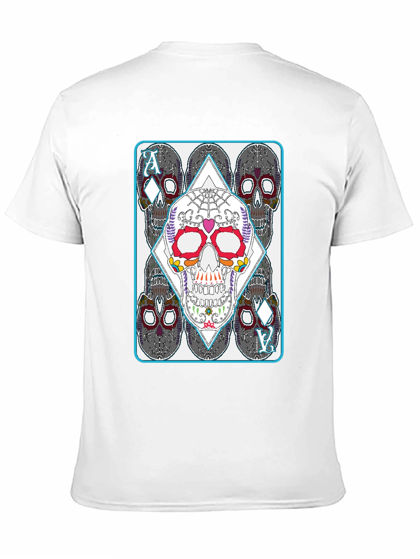 Sugar Skull Ace of Diamonds Graphic T-Shirt