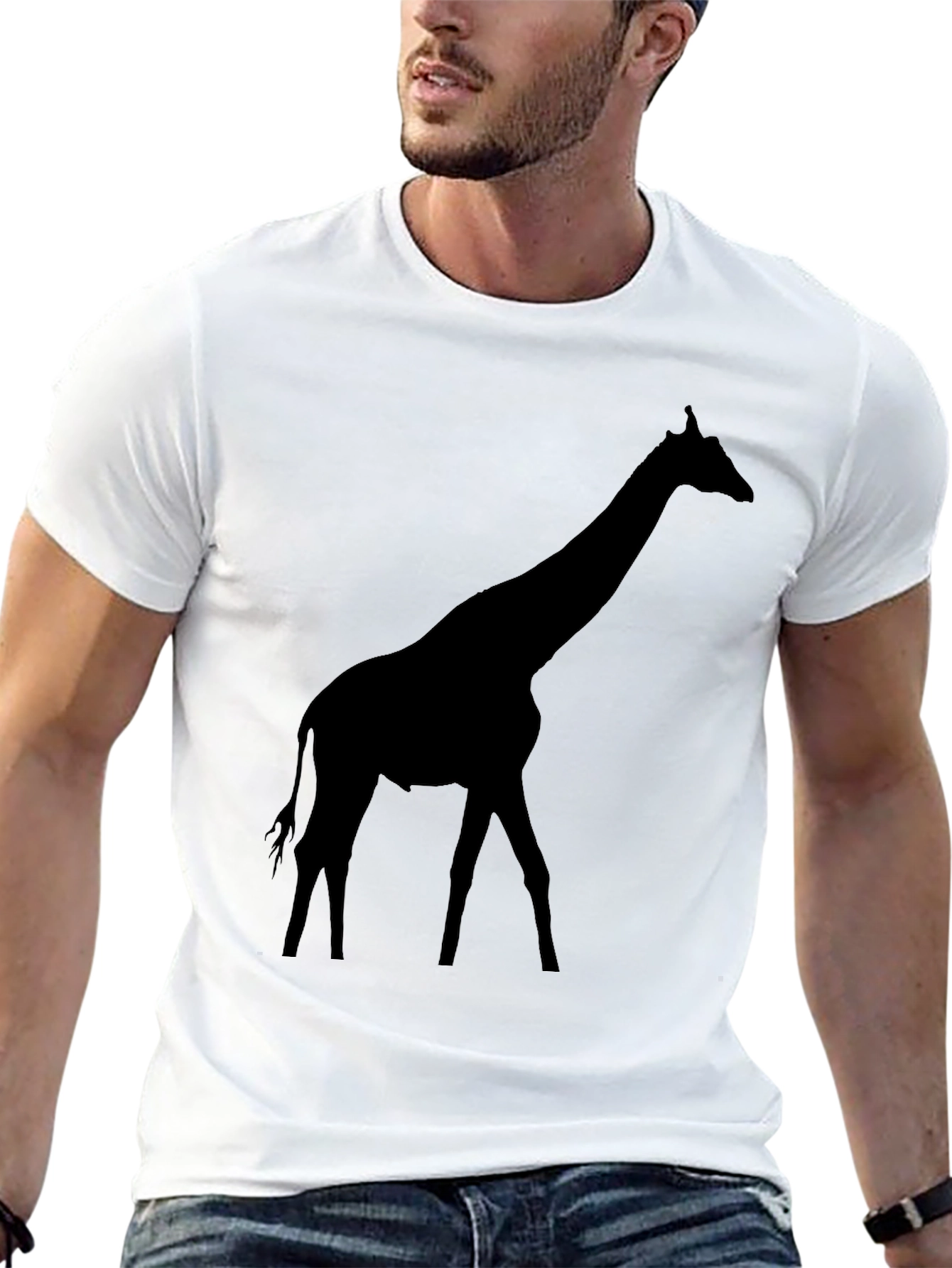 Giraffe Silhouette T-Shirt - Black