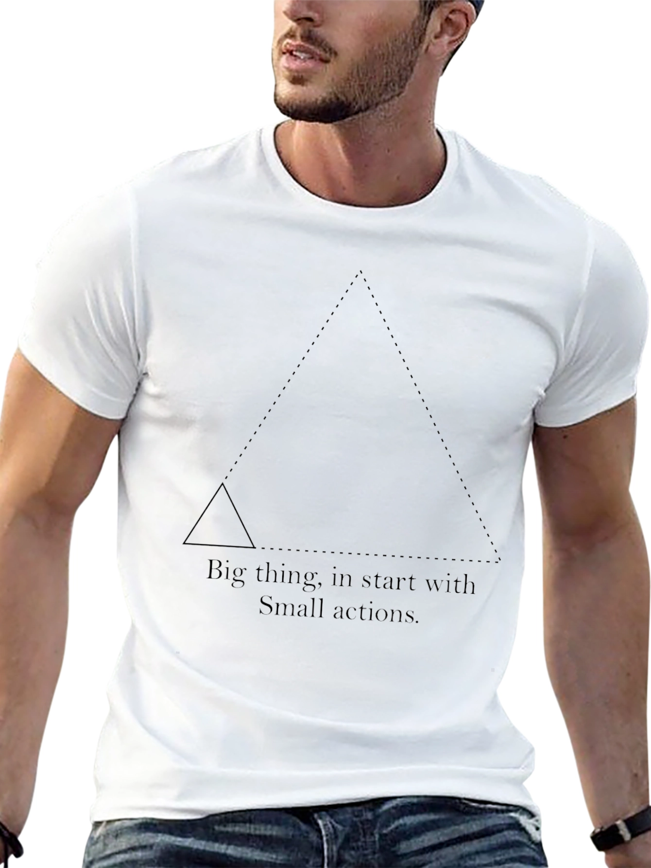 Motivational Triangle Graphic Tee - Black