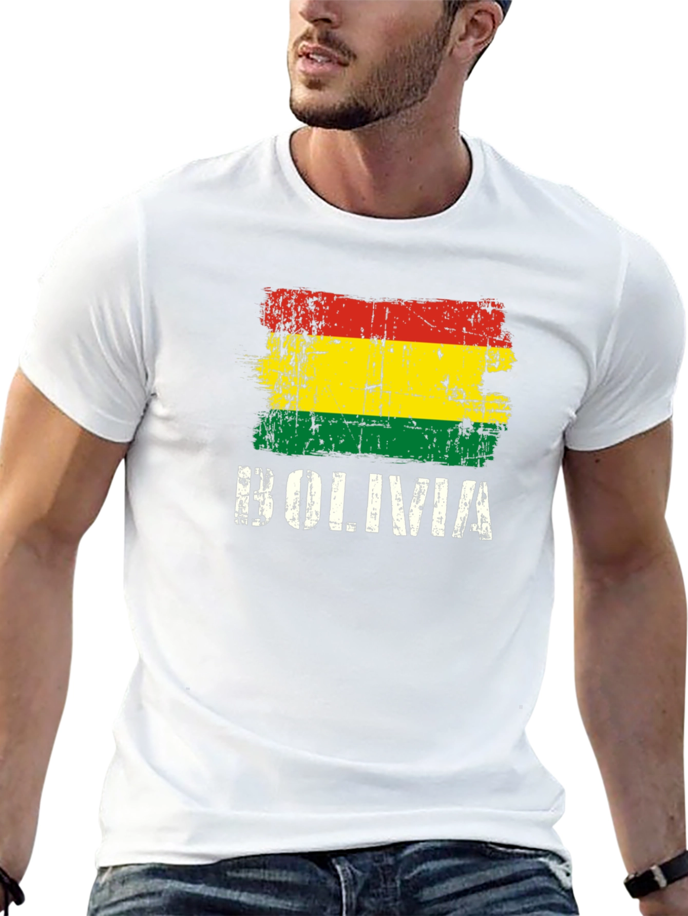 Bolivia Flag T-Shirt - Distressed Graphic Tee