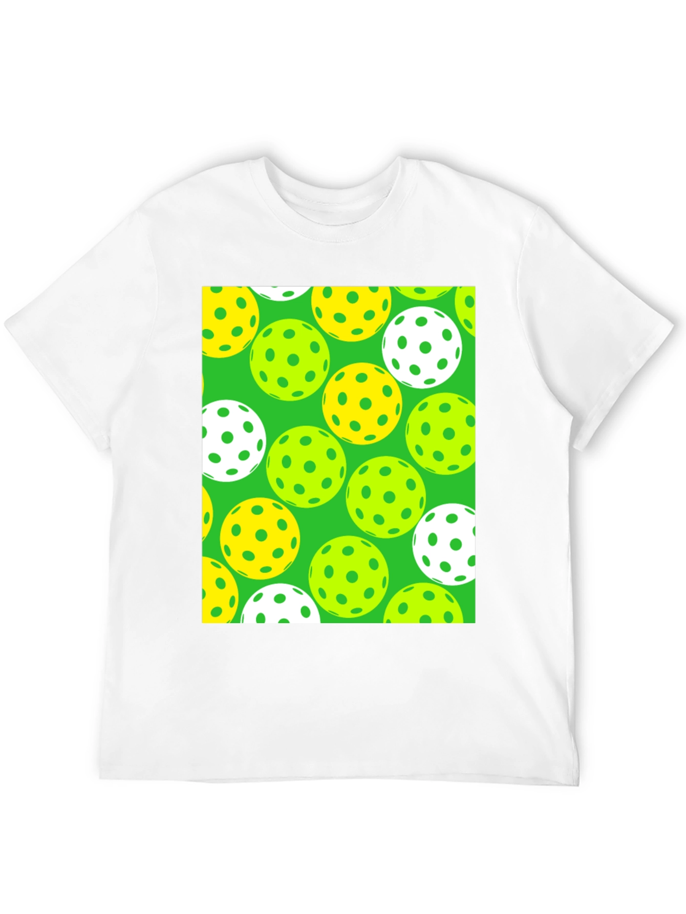 Pickleball Balls Patterned Black T-Shirt