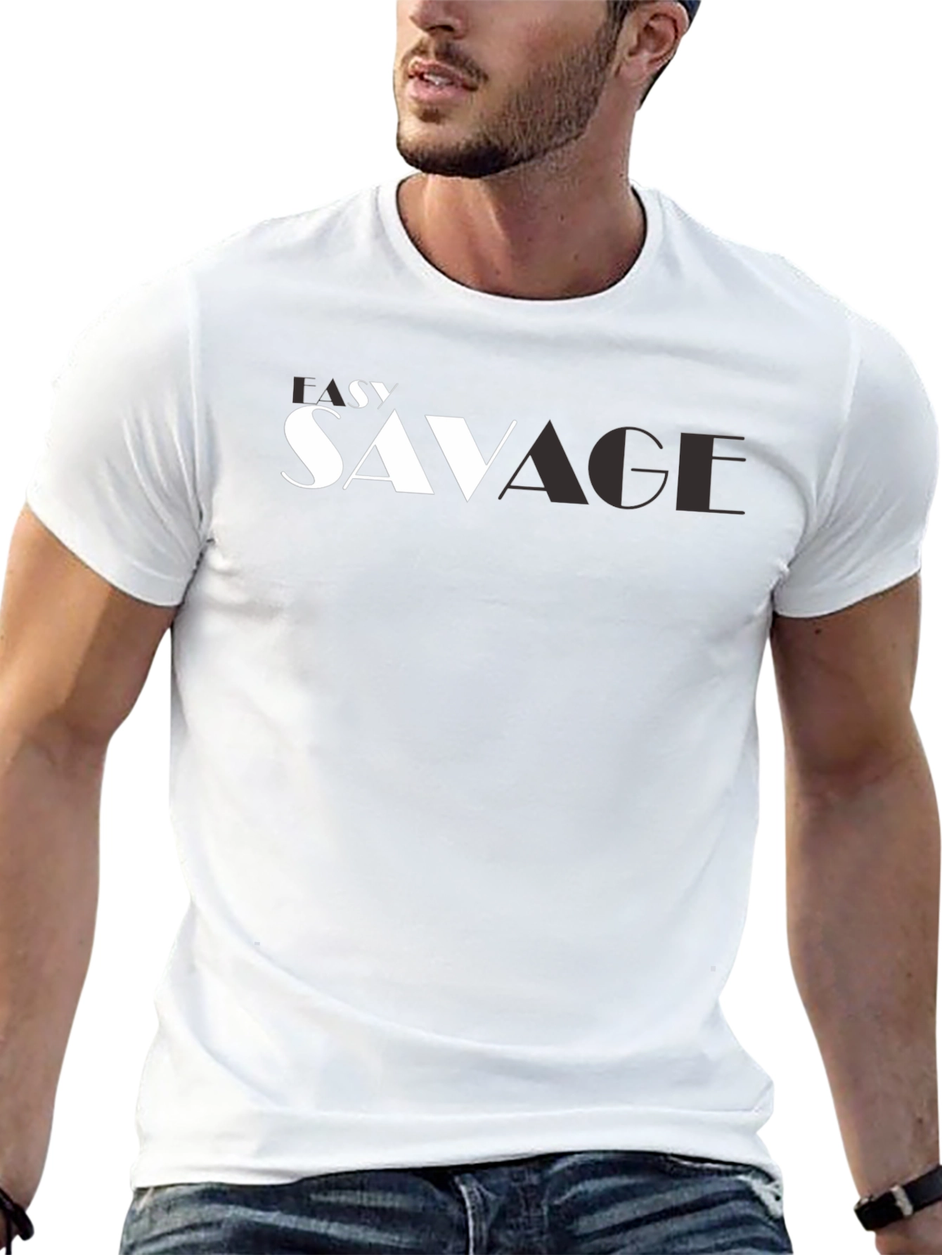 Lazy Savage Graphic Print Black Tee