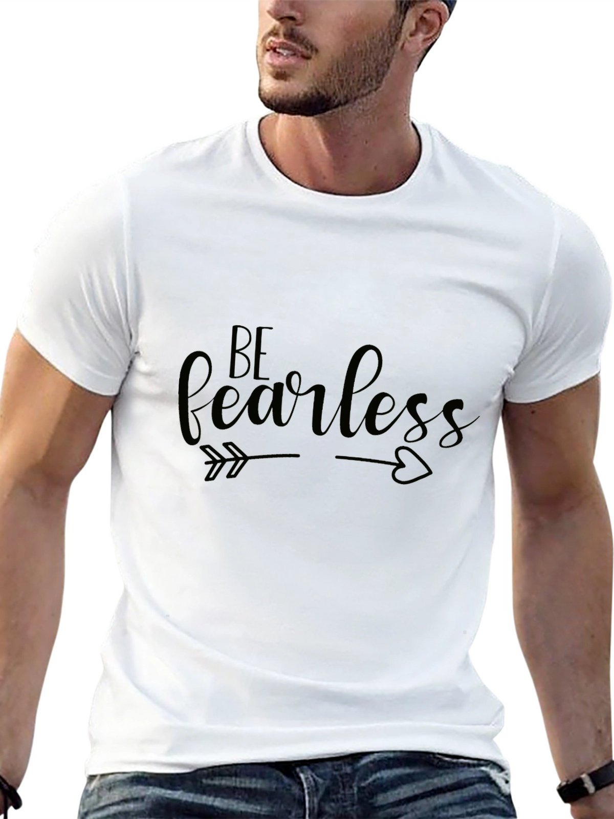 Be Fearless Black Graphic Tee Shirt