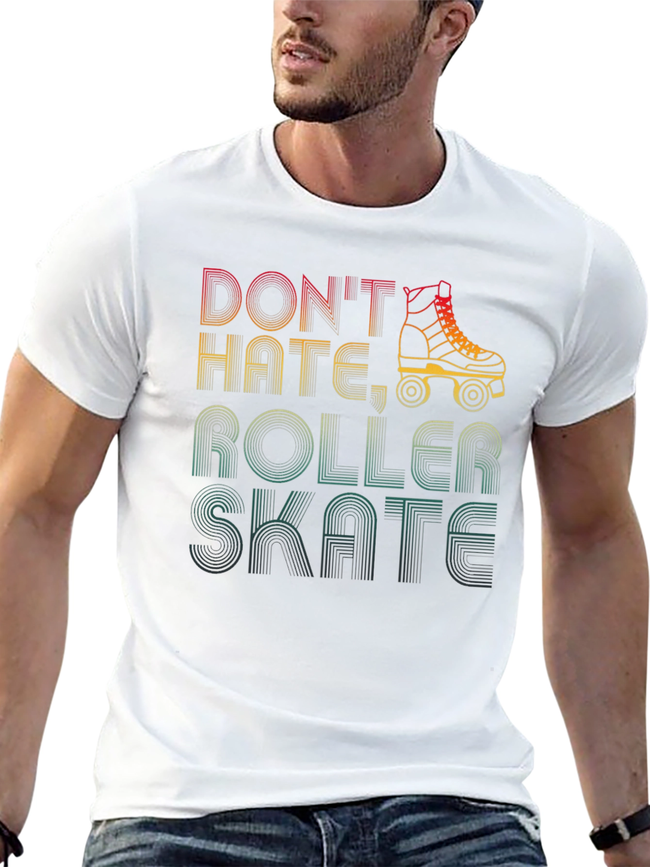 Dont Hate Roller Skate T-Shirt Retro Skate Tee