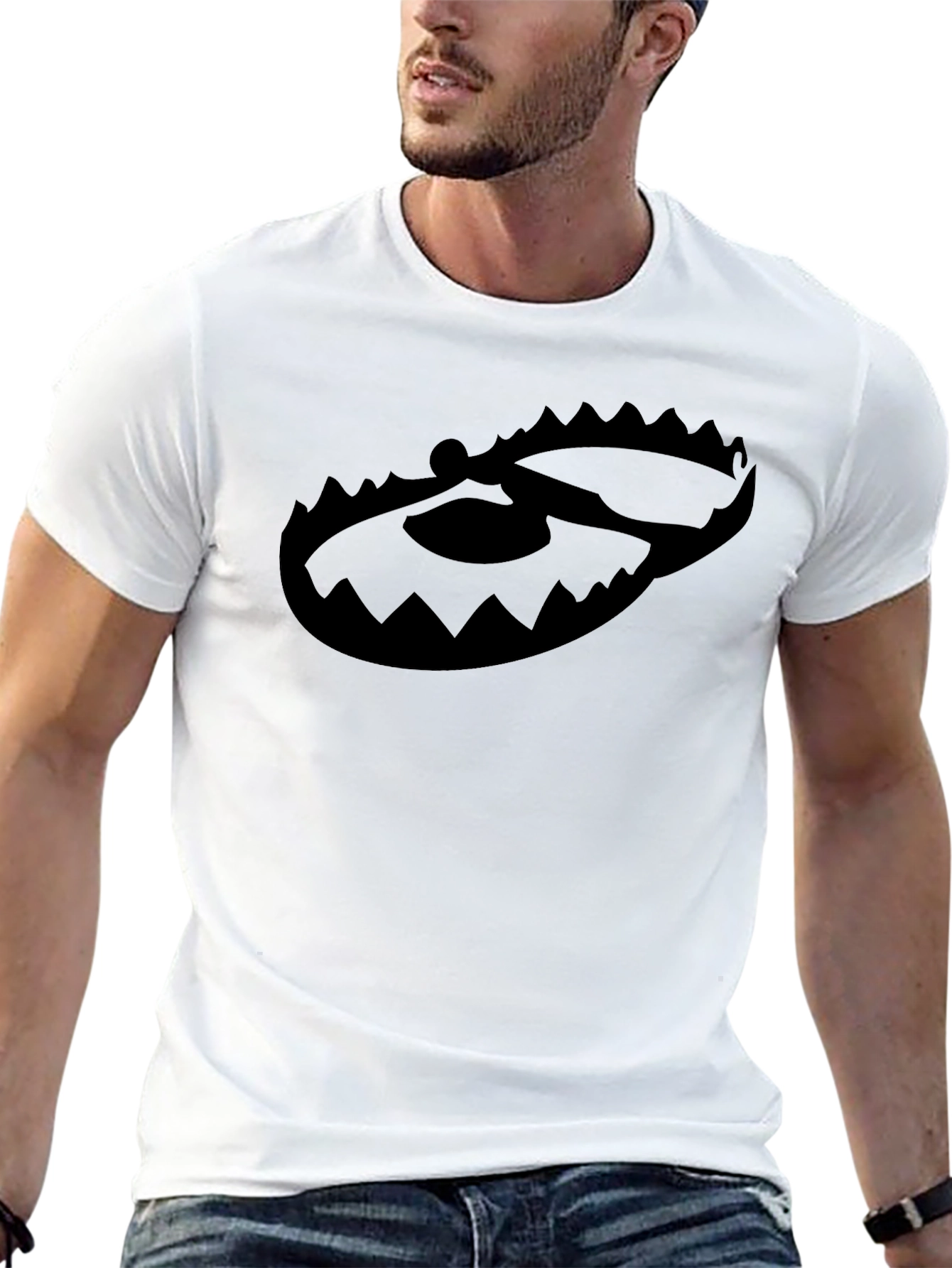 Black Graphic Tee - Bear Trap Design