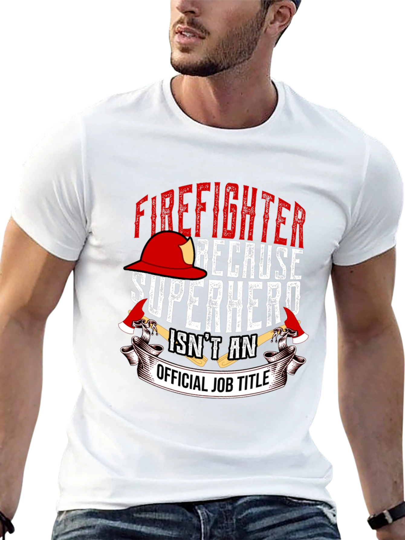 Firefighter Superhero Graphic T-Shirt
