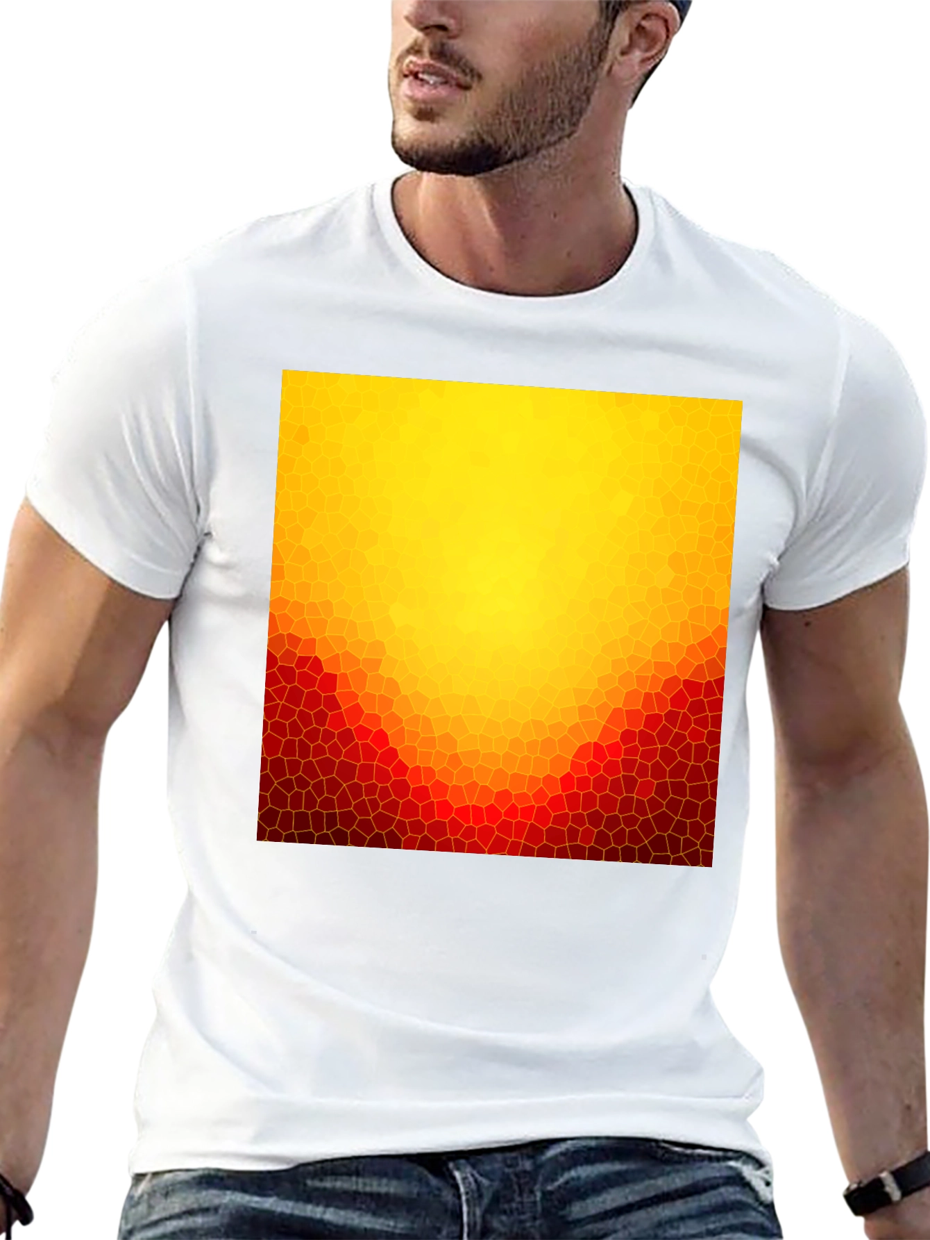 Abstract Mosaic Graphic Tee - Stylish Casual Wear