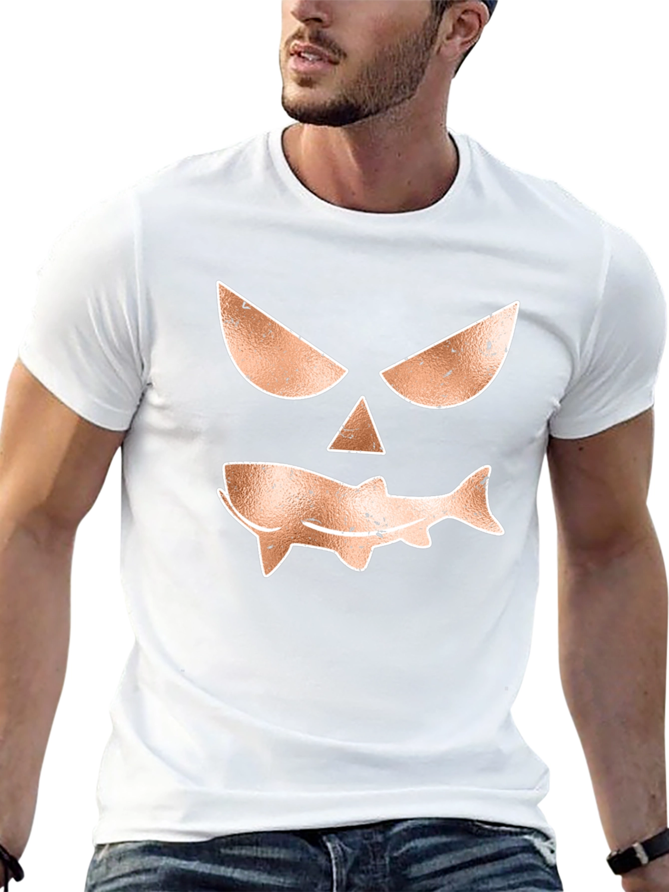 Spooky Shark Graphic Tee - Mens Black T-Shirt