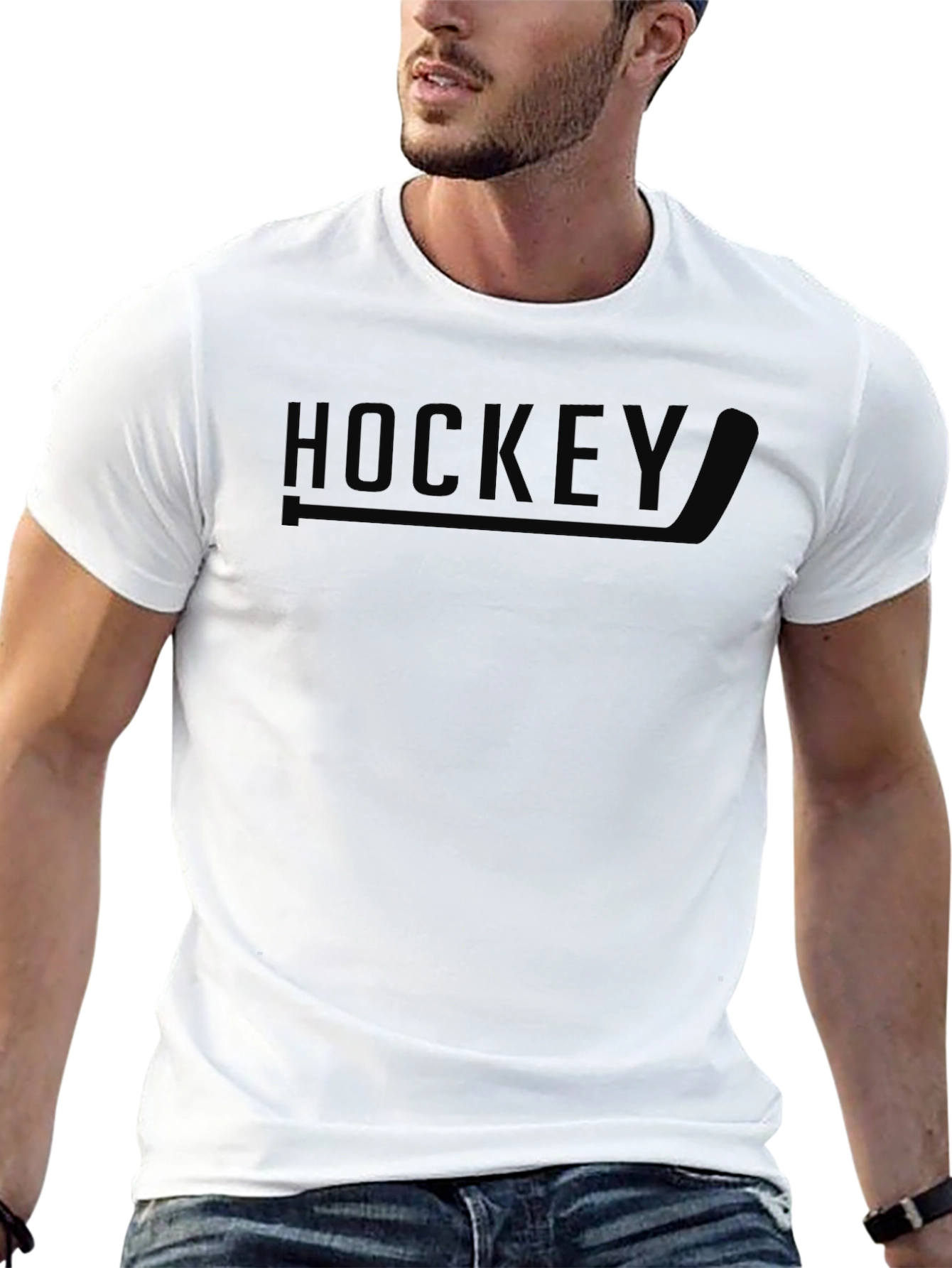 Black Hockey Graphic Tee - Stylish Sportswear