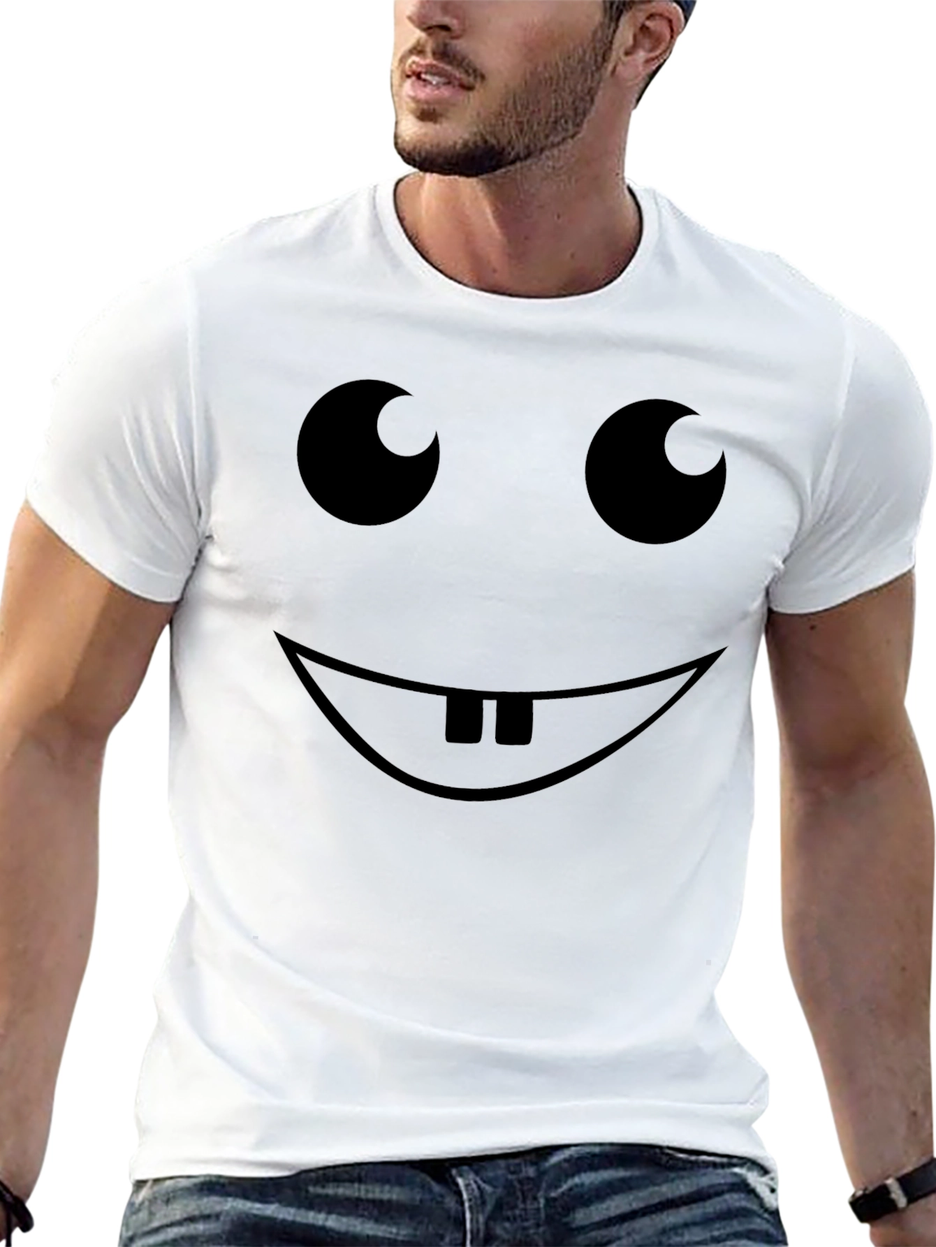 Funny Face Graphic Tee - Quirky Cotton T-Shirt