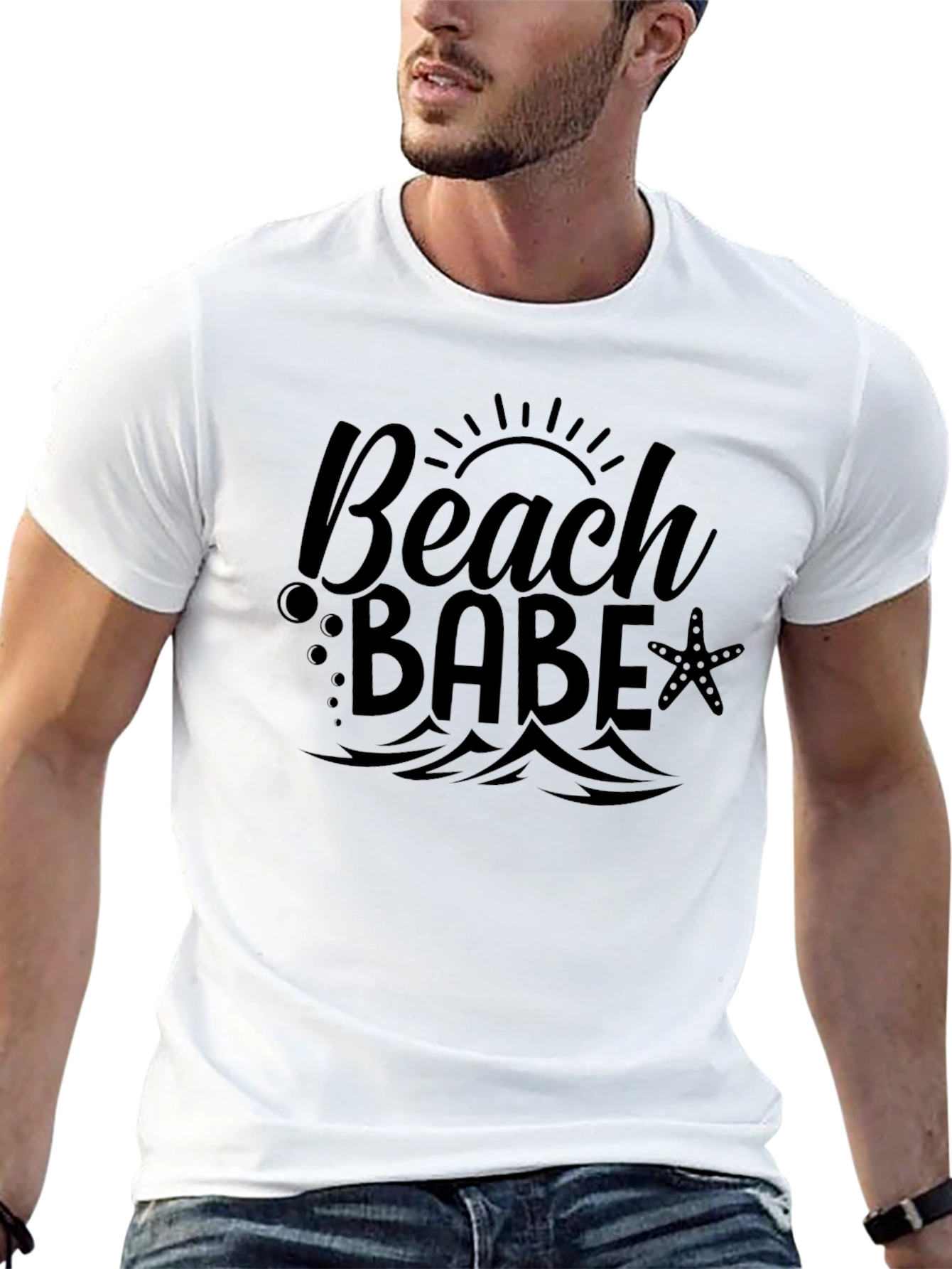 Beach Babe Black Graphic T-Shirt