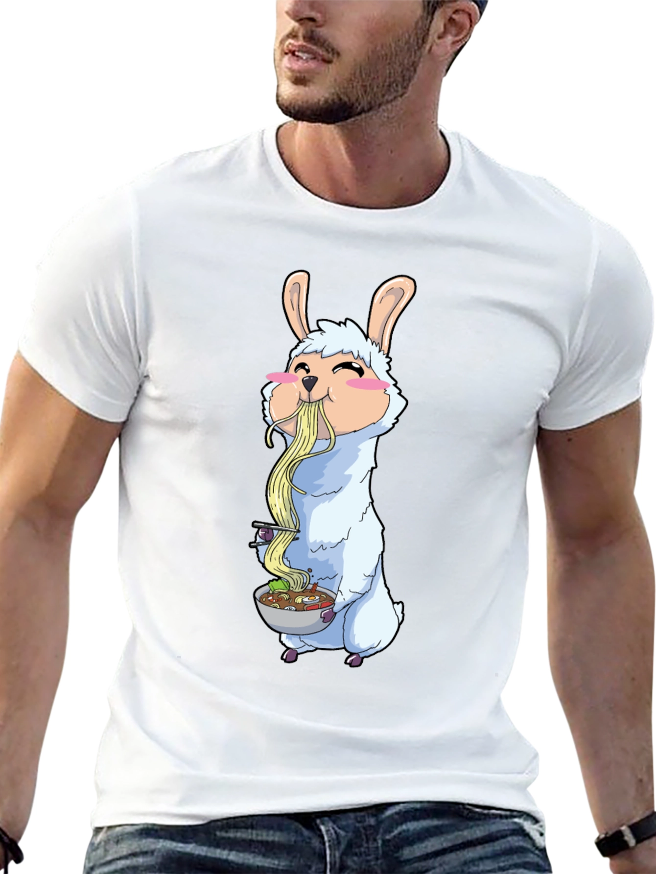 Llama Ramen T-Shirt - Cute Anime Style