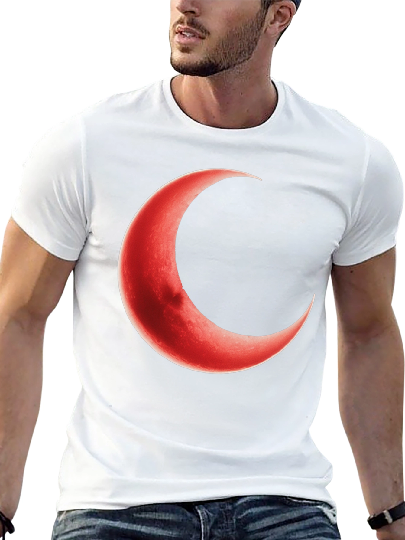 Crescent Moon Graphic Black T-Shirt