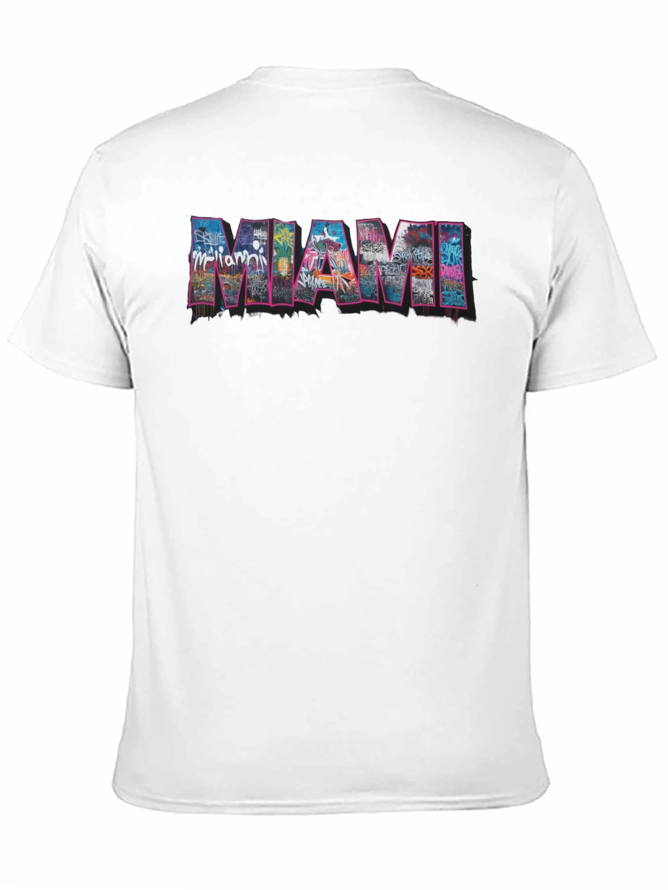 Miami Graffiti Art Graphic Black T-Shirt